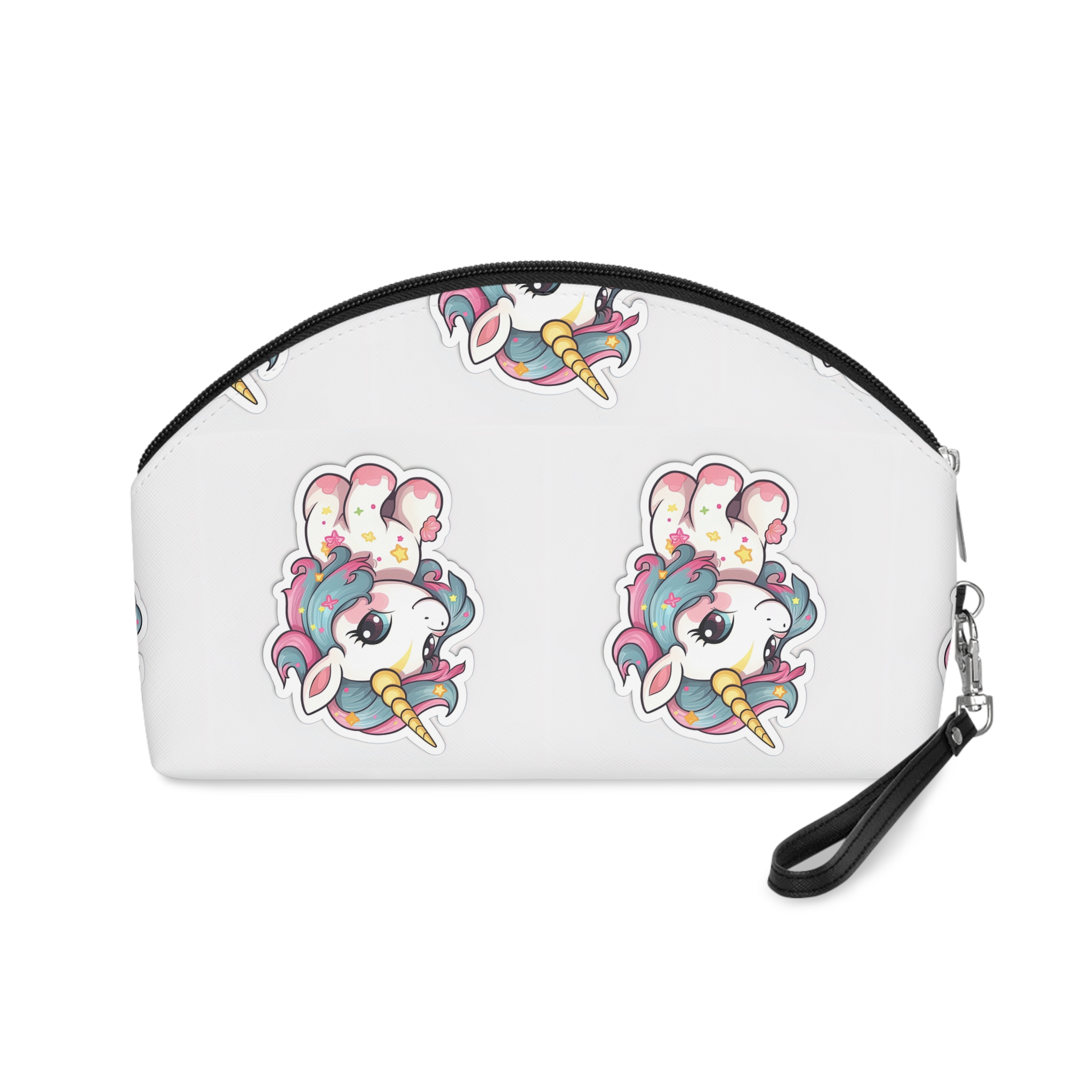 Cartoon Unicorn With Pink Mane Tail With Stars It Makeup Bag - Image 2