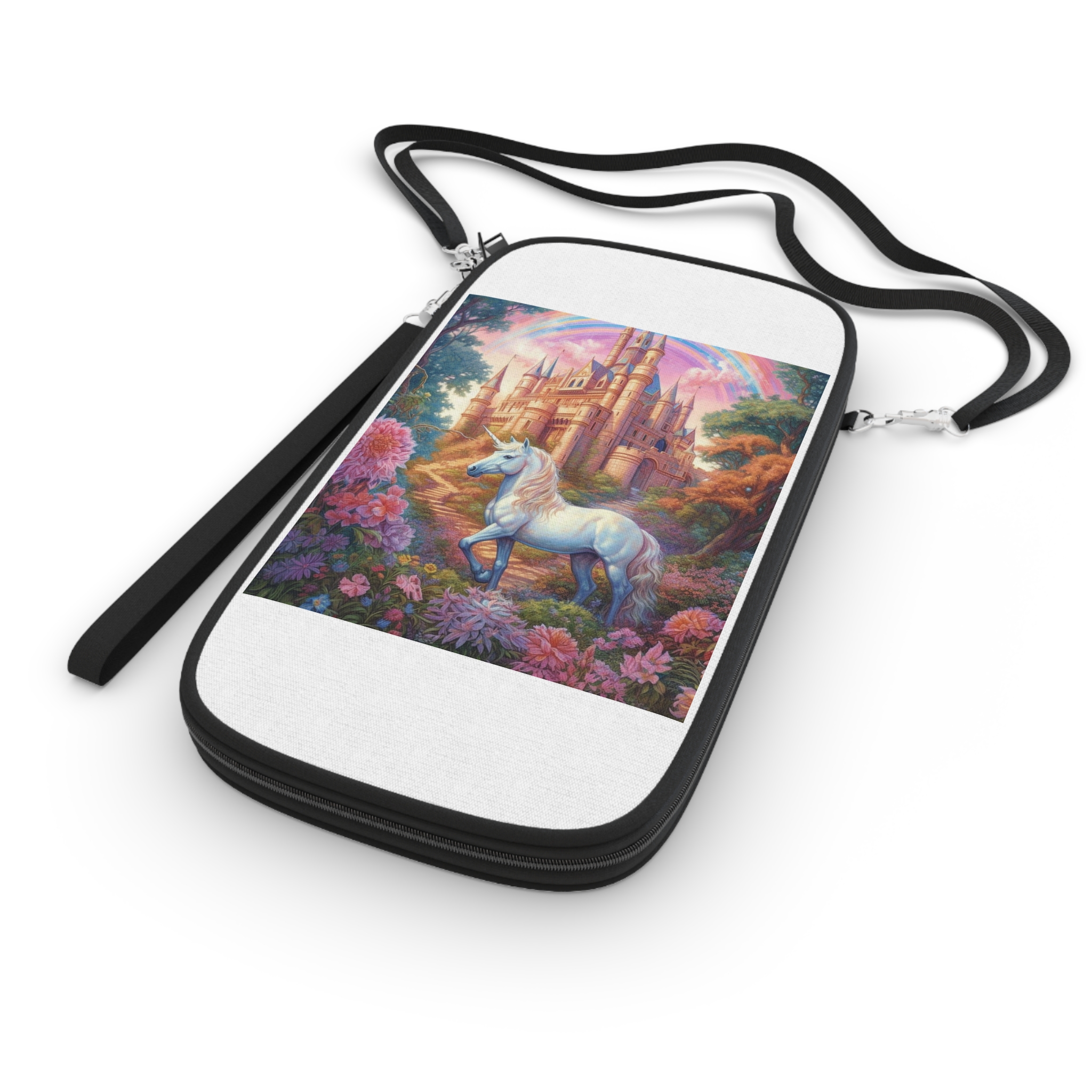 Painting Unicorn Front Castle With Rainbow Generative Ai Passport Wallet - Image 3