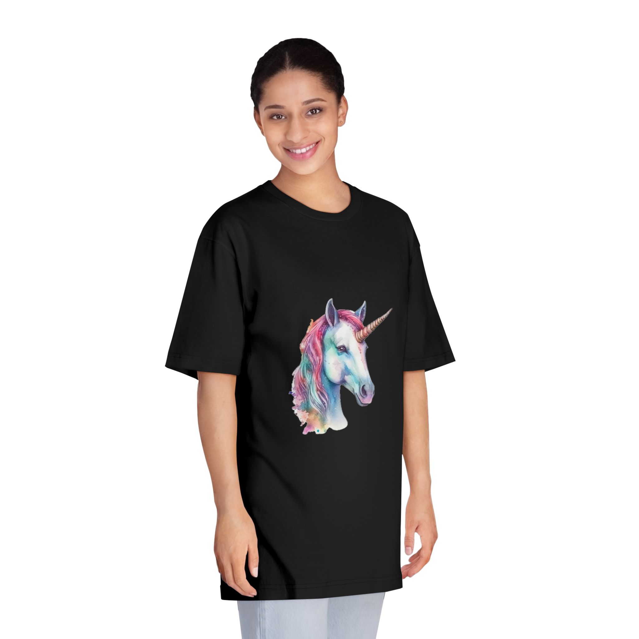 Cute Watercolor Unicorn Illustration Ai Generativexa (1) Unisex Classic Crewneck T Shirt - Image 7