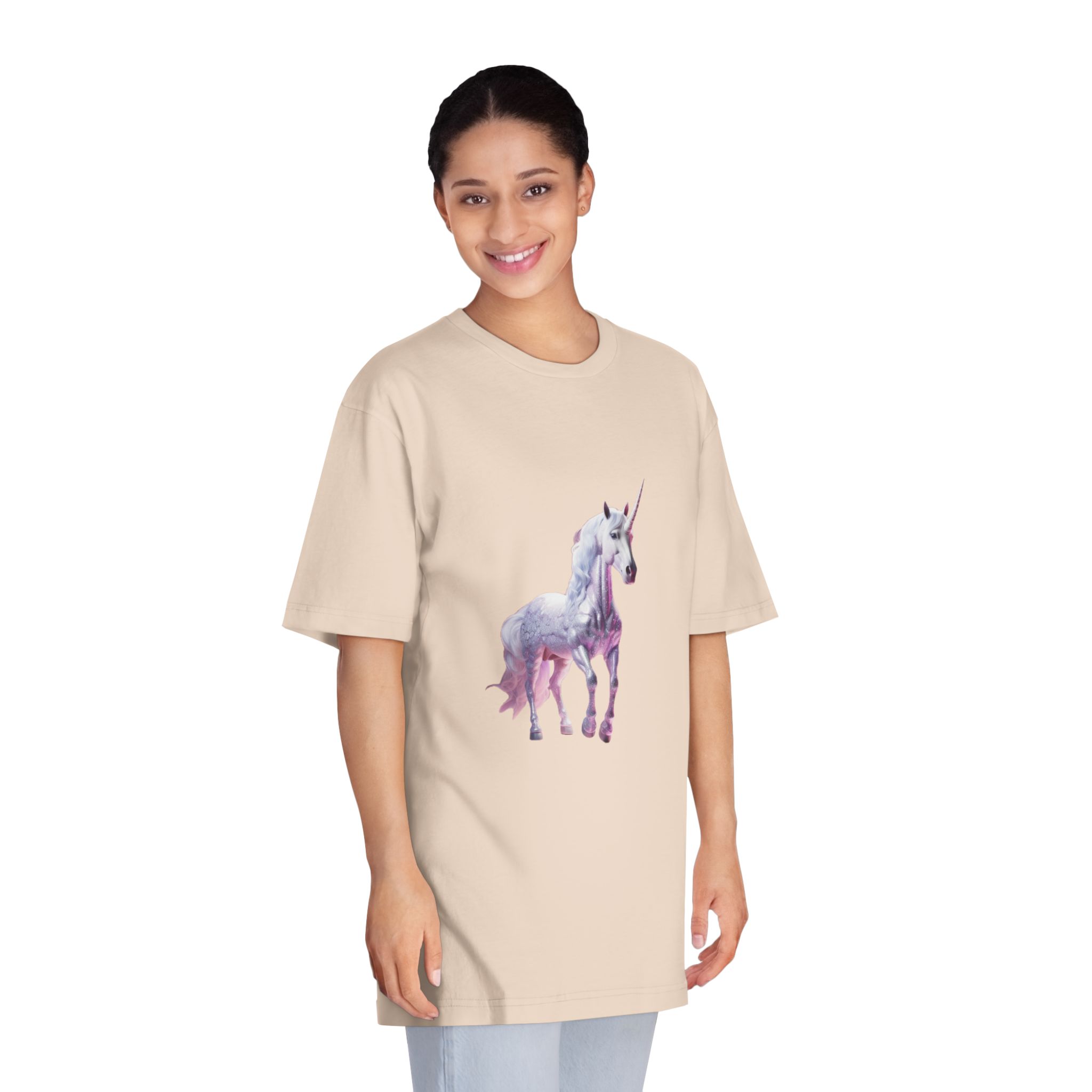 Unicorn With Pink Tone Colors (1) Unisex Classic Crewneck T Shirt - Image 11