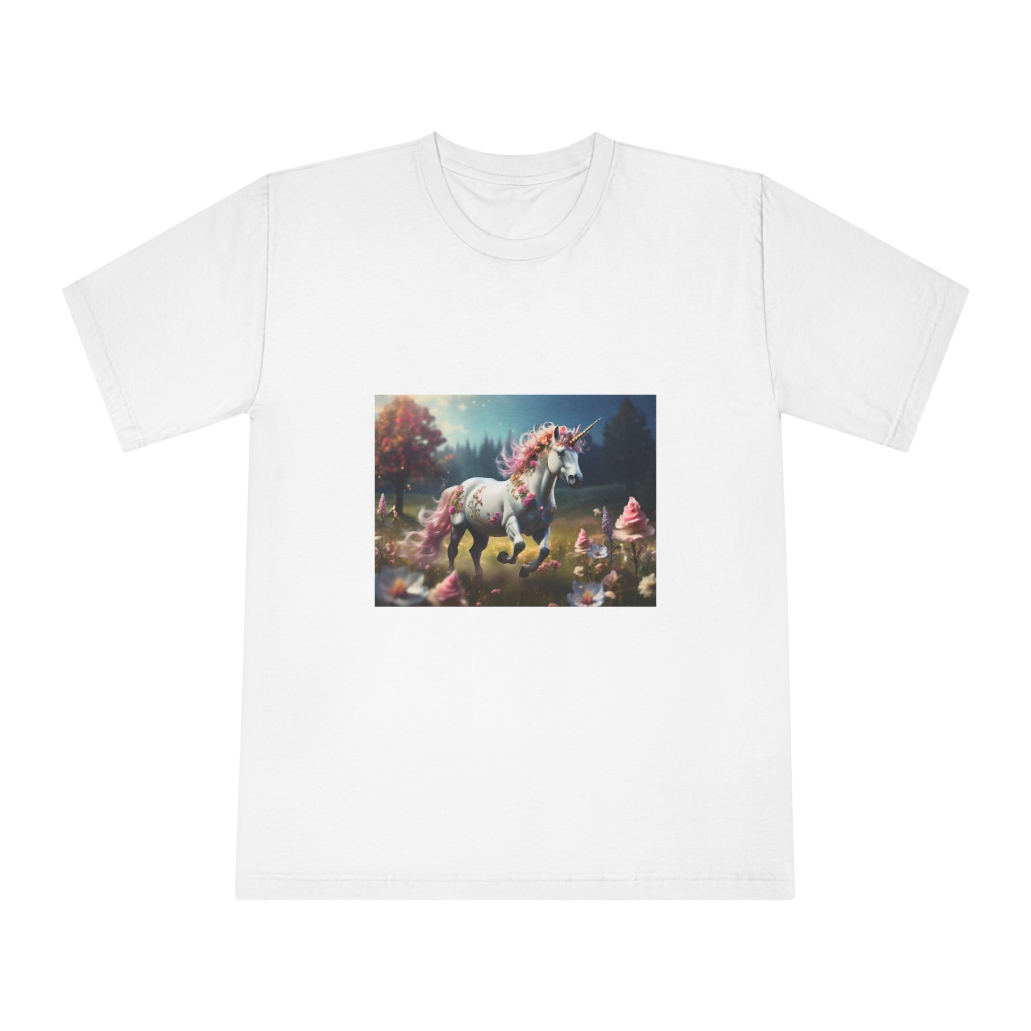 Beautiful Unicorn Running Magical Meadow Unicorn Background Images Whimsical Unicorn (38) Unisex Classic Crewneck T Shirt