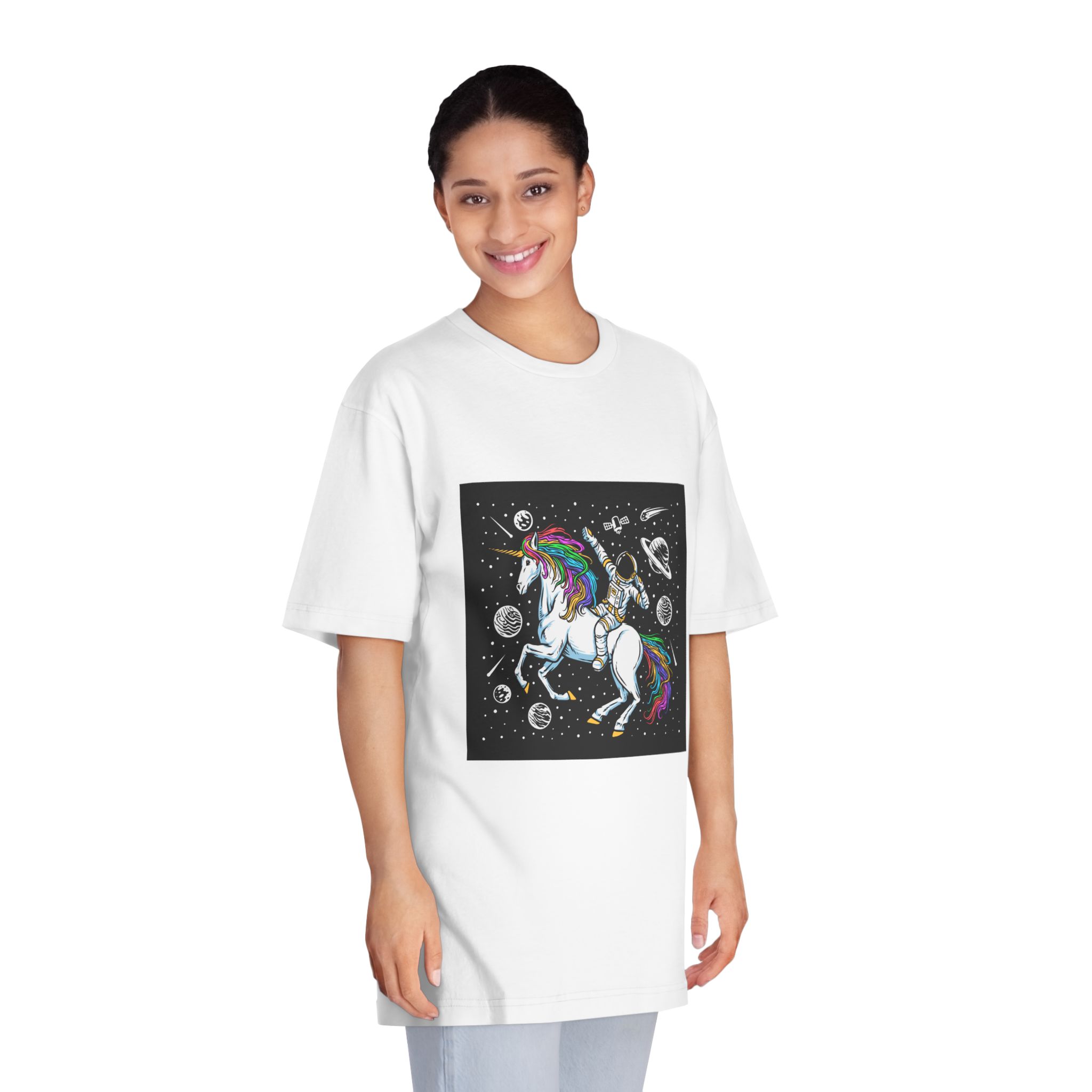 Astronaut Unicorn Unisex Classic Crewneck T Shirt - Image 3