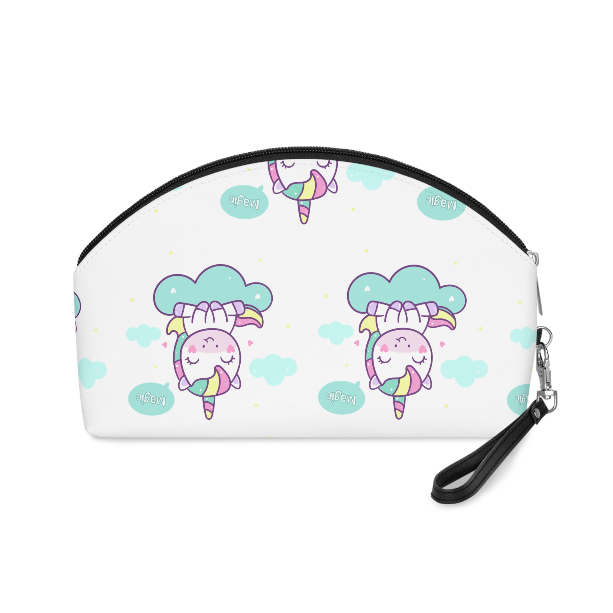Cute Unicorn Vector Sit Cloud Makeup Bag - Image 2
