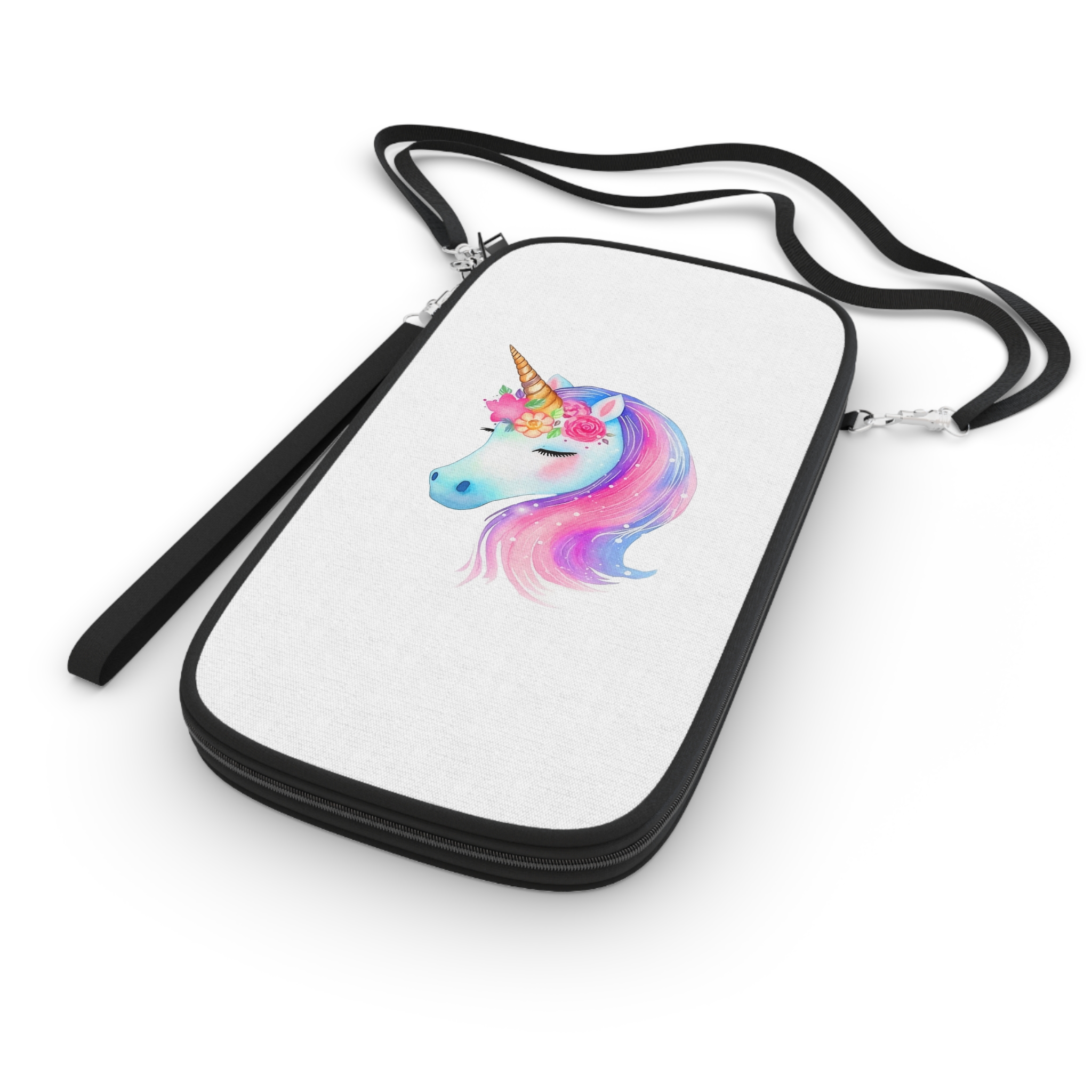 Cute Unicorn Watercolor Hand Painted 01 Passport Wallet - Image 3