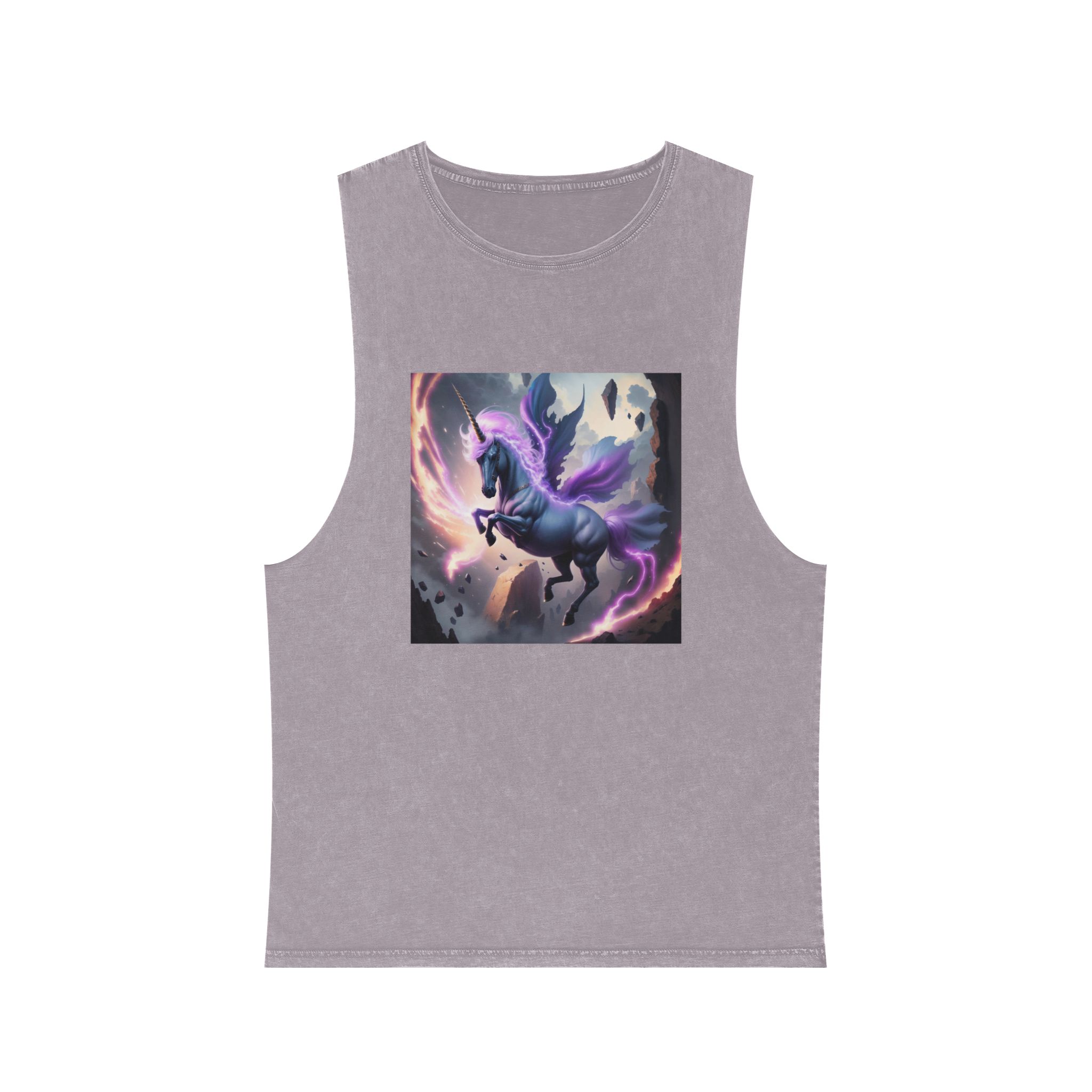 Unicorn Painting Unisex Stonewash Tank Top - Image 17