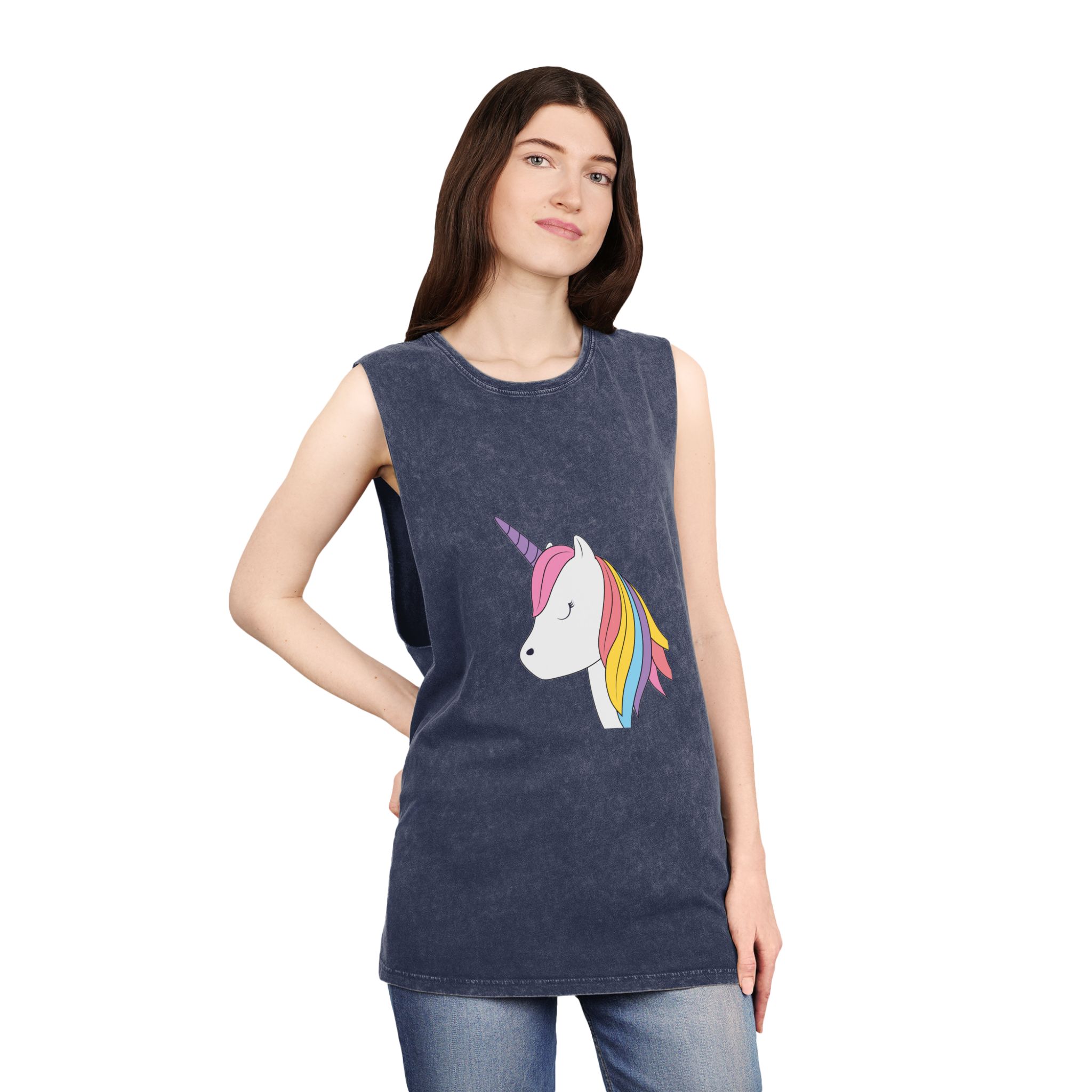 Beautiful Unicorn Copia Unisex Stonewash Tank Top - Image 16