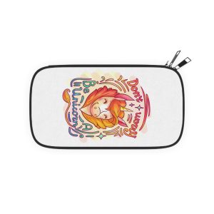 Cool Cartoon Hand Drawn Magic Horse With Lettering Worry Be Unicorn Vector Illustration Passport Wallet