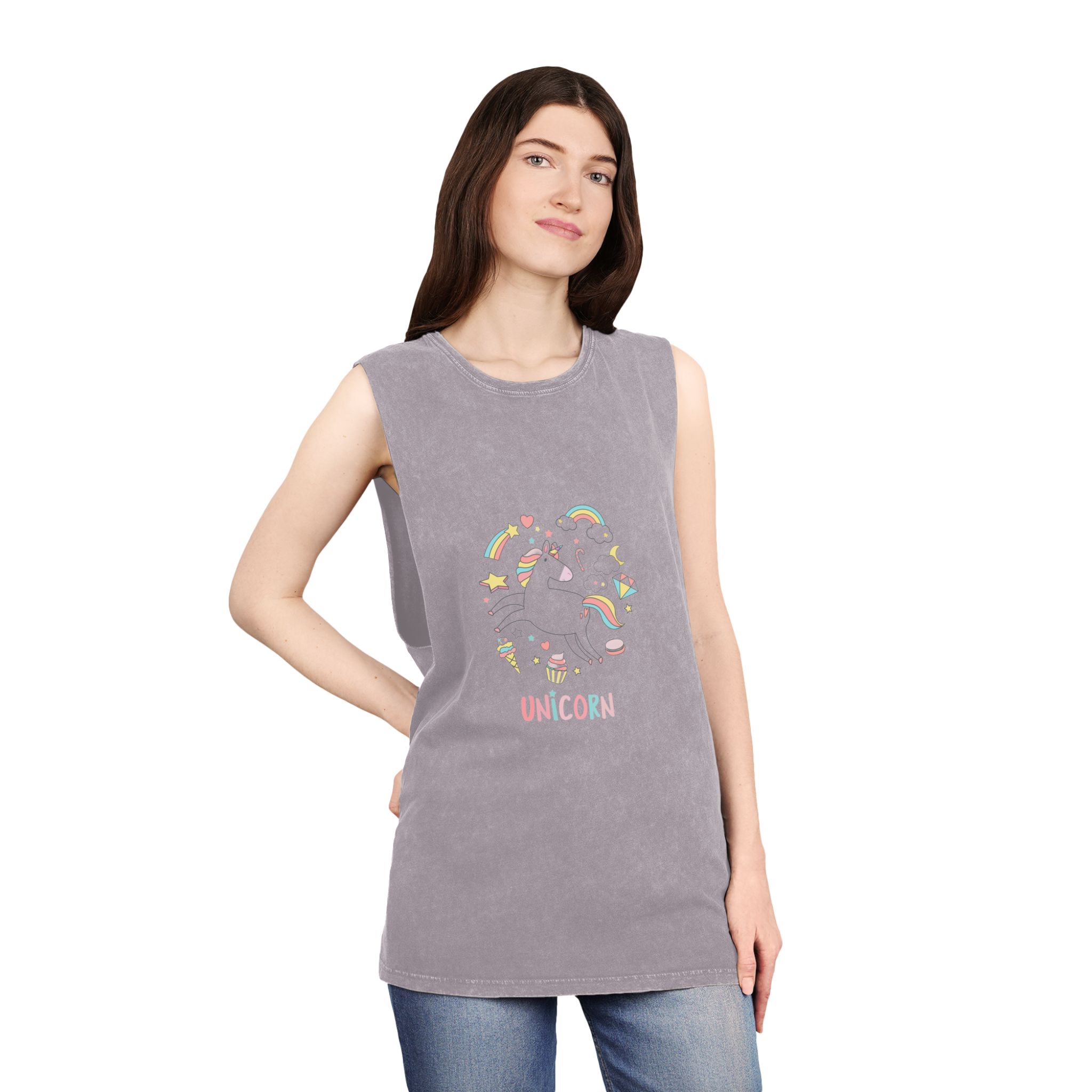 Unicorn V142 Unisex Stonewash Tank Top - Image 20