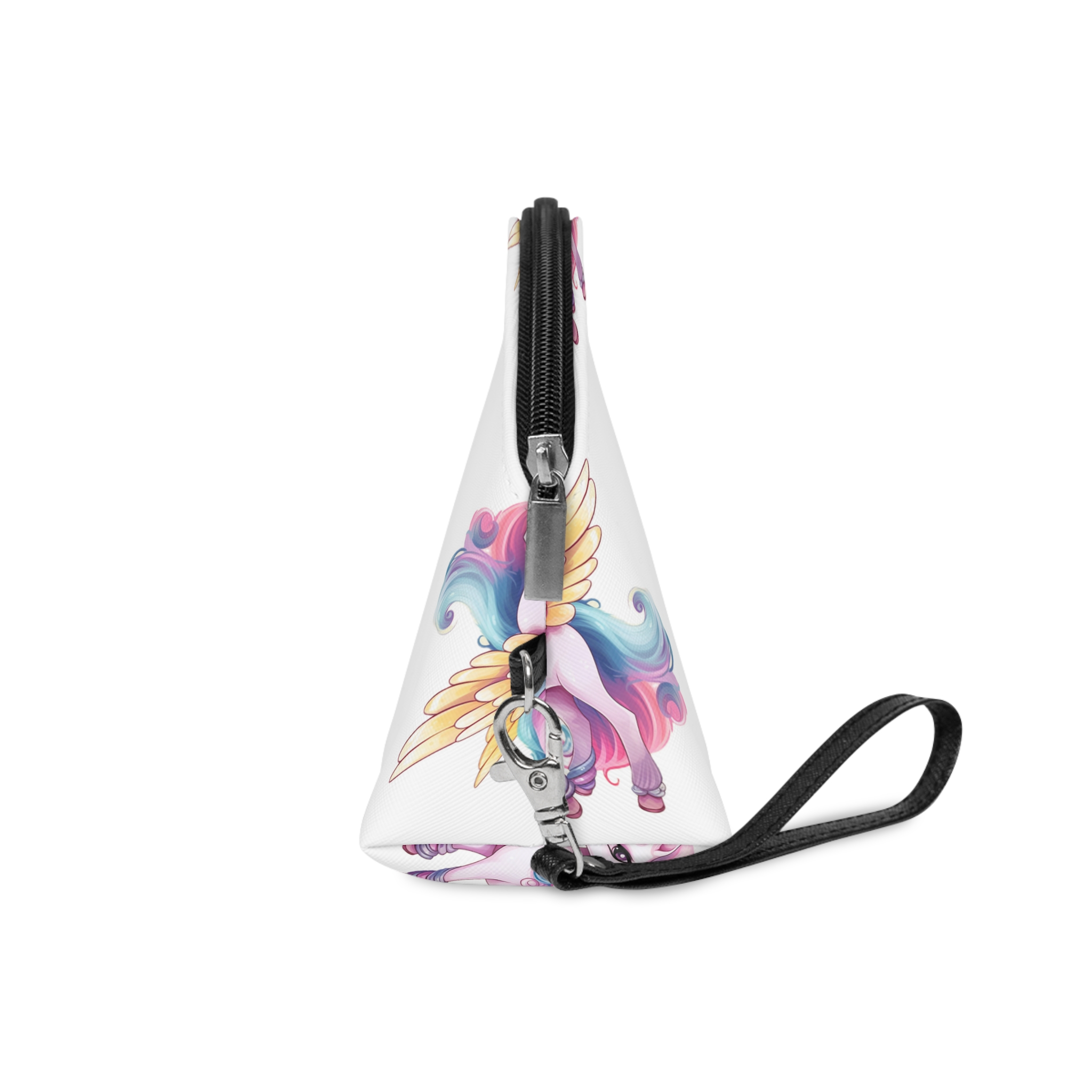 There Is Cartoon Unicorn With Pink Mane Blue Tail Generative Ai Makeup Bag - Image 3