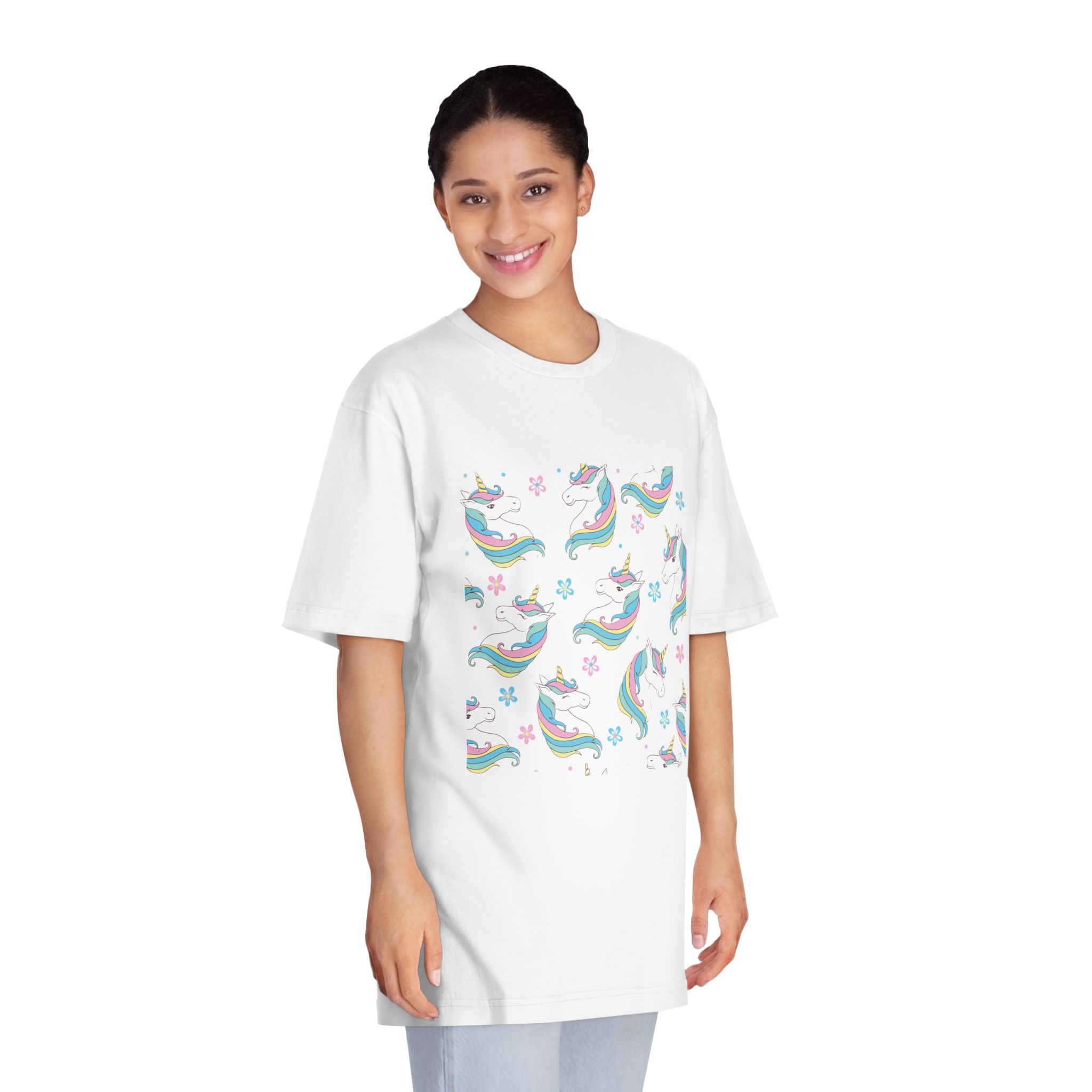 Unicorn Pattern Copia Unisex Classic Crewneck T Shirt - Image 3