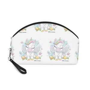 Cute Unicorn Fashion Illustration Drawing In Modern Style For Clothes Little Dreamer Text Makeup Bag