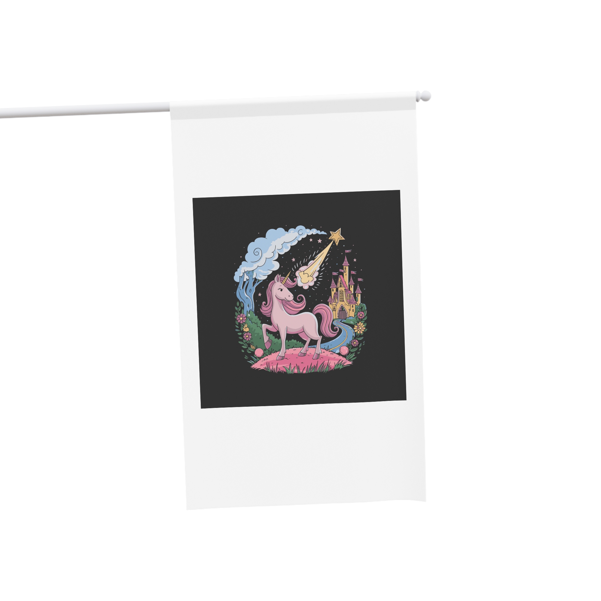 Unicorn With Star Its Head Is Drawn By Unicorn House Banner - Image 3