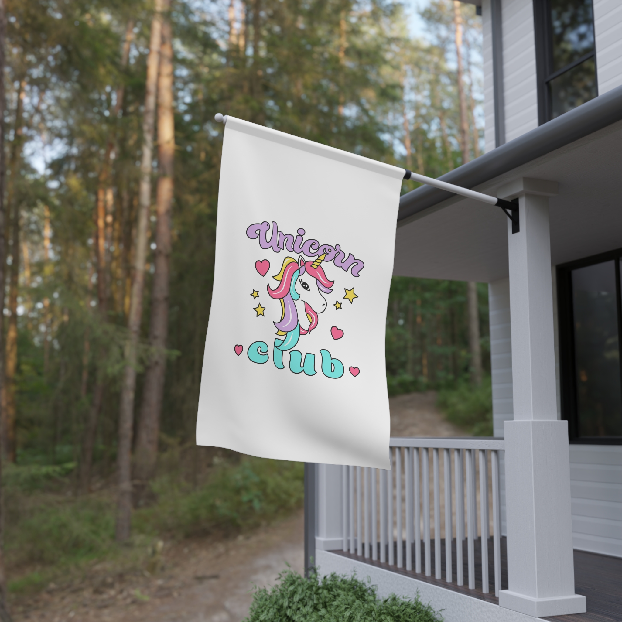 Unicorn Club Text With Colorful Hair Unicorn House Banner - Image 4