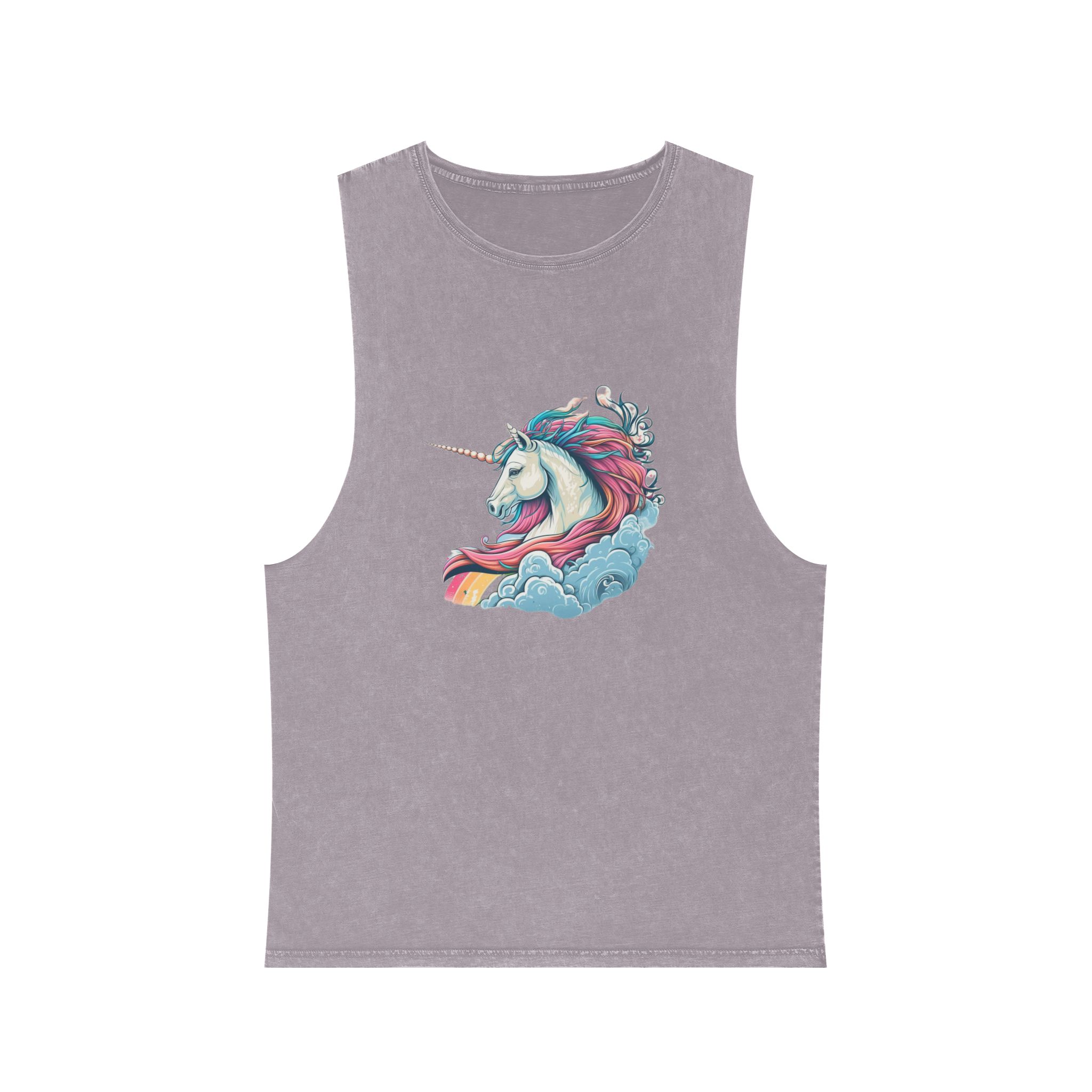 Colorful Unicorn Illustration Created With Ai Tools Unisex Stonewash Tank Top - Image 17