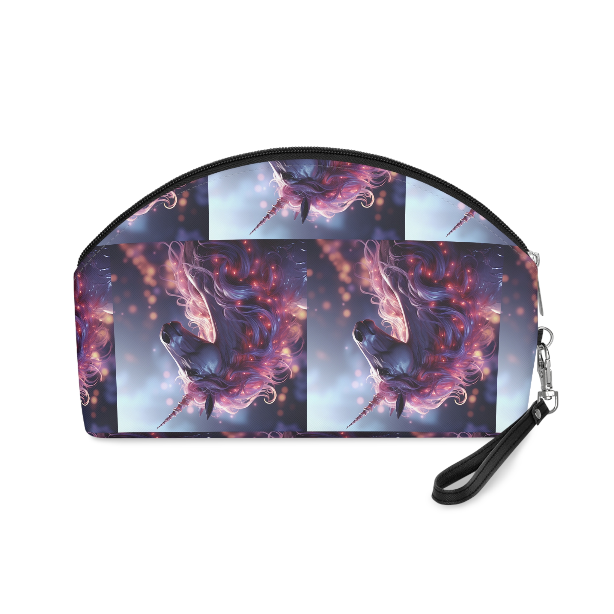 Pink 3d Mythical Unicorn With Lights Mane Makeup Bag - Image 2