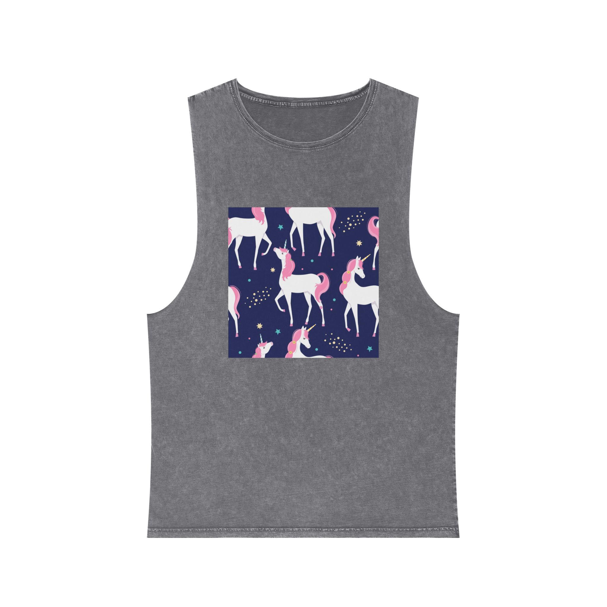 Unicorn Patterns Unisex Stonewash Tank Top - Image 9