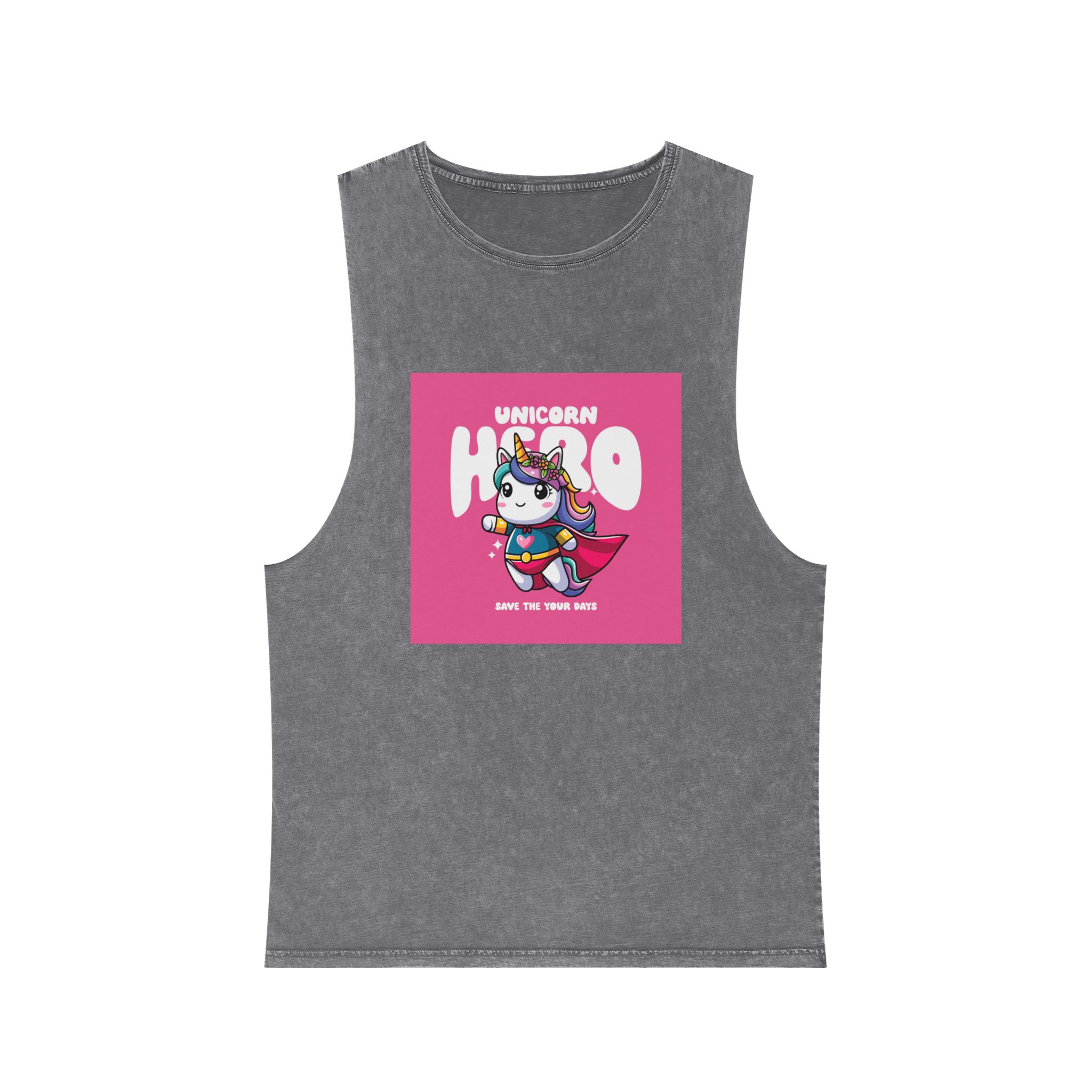Unicorn Hero Unisex Stonewash Tank Top - Image 9