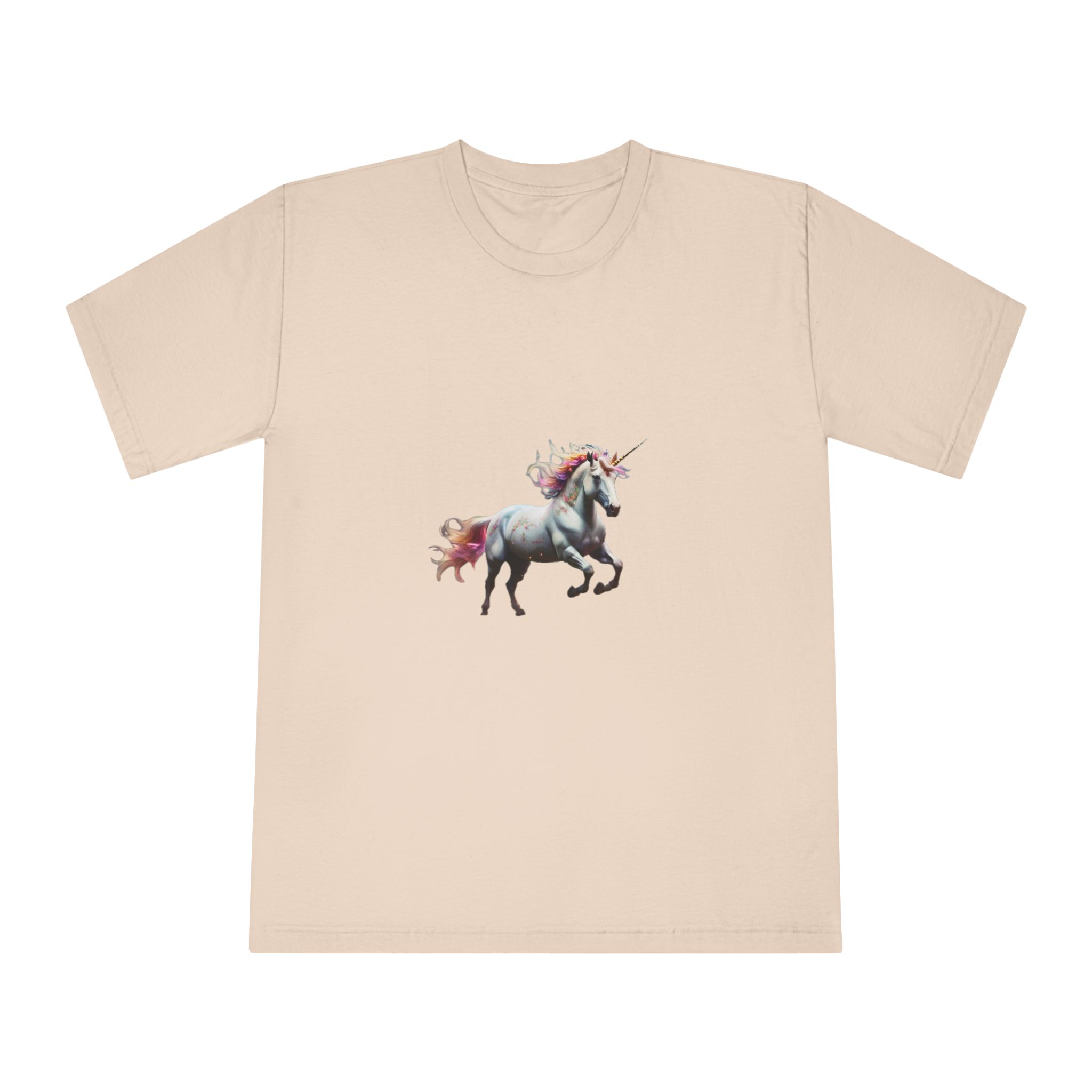 Beautiful Unicorn Running Magical Meadow Unicorn Background Images Whimsical Unicorn (34) Unisex Classic Crewneck T Shirt - Image 9