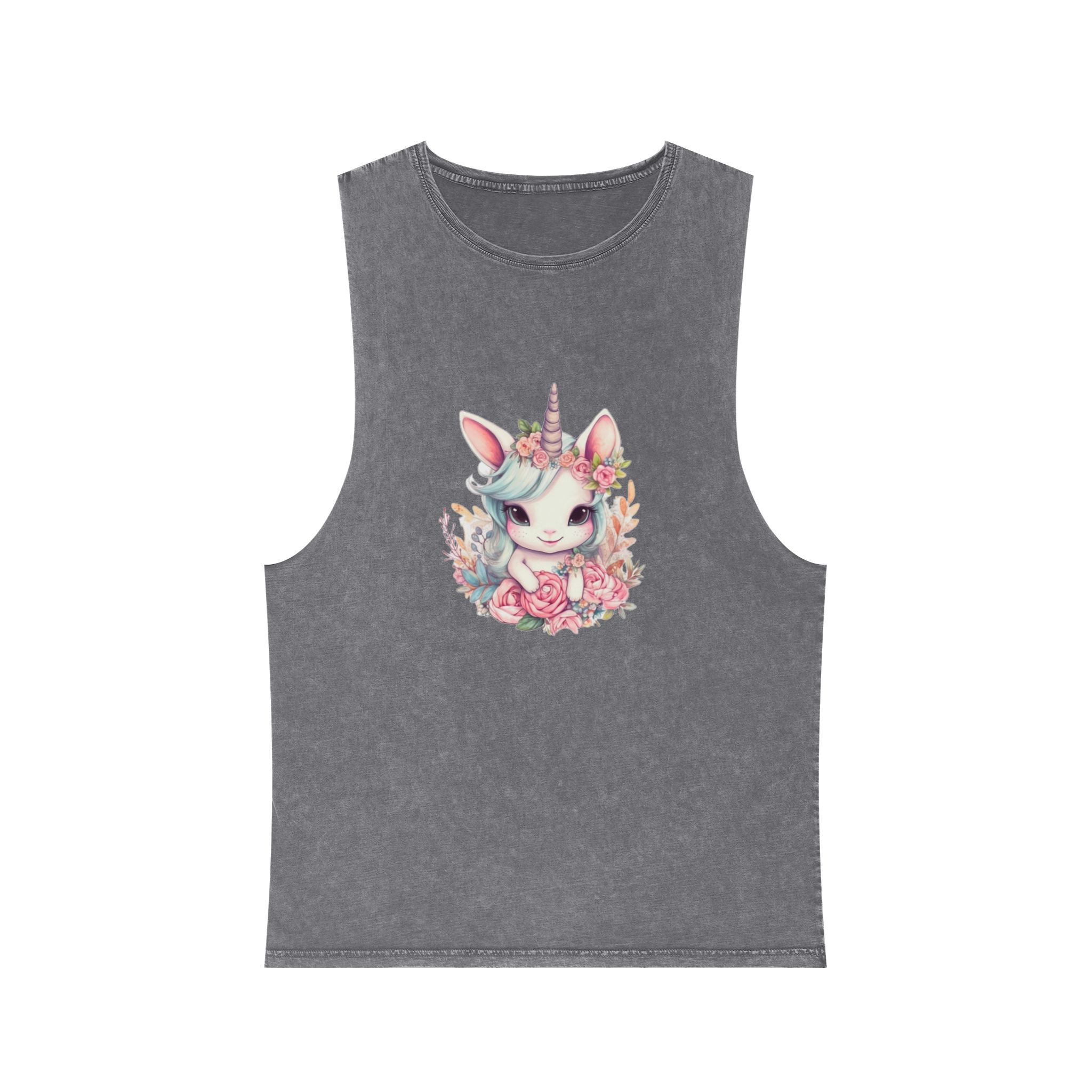Cute Baby Unicorn Sublimation (1) Unisex Stonewash Tank Top - Image 9