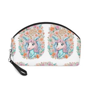 Beautiful Cute Unicorn With Colorful Fantasy Flowers (1) Makeup Bag