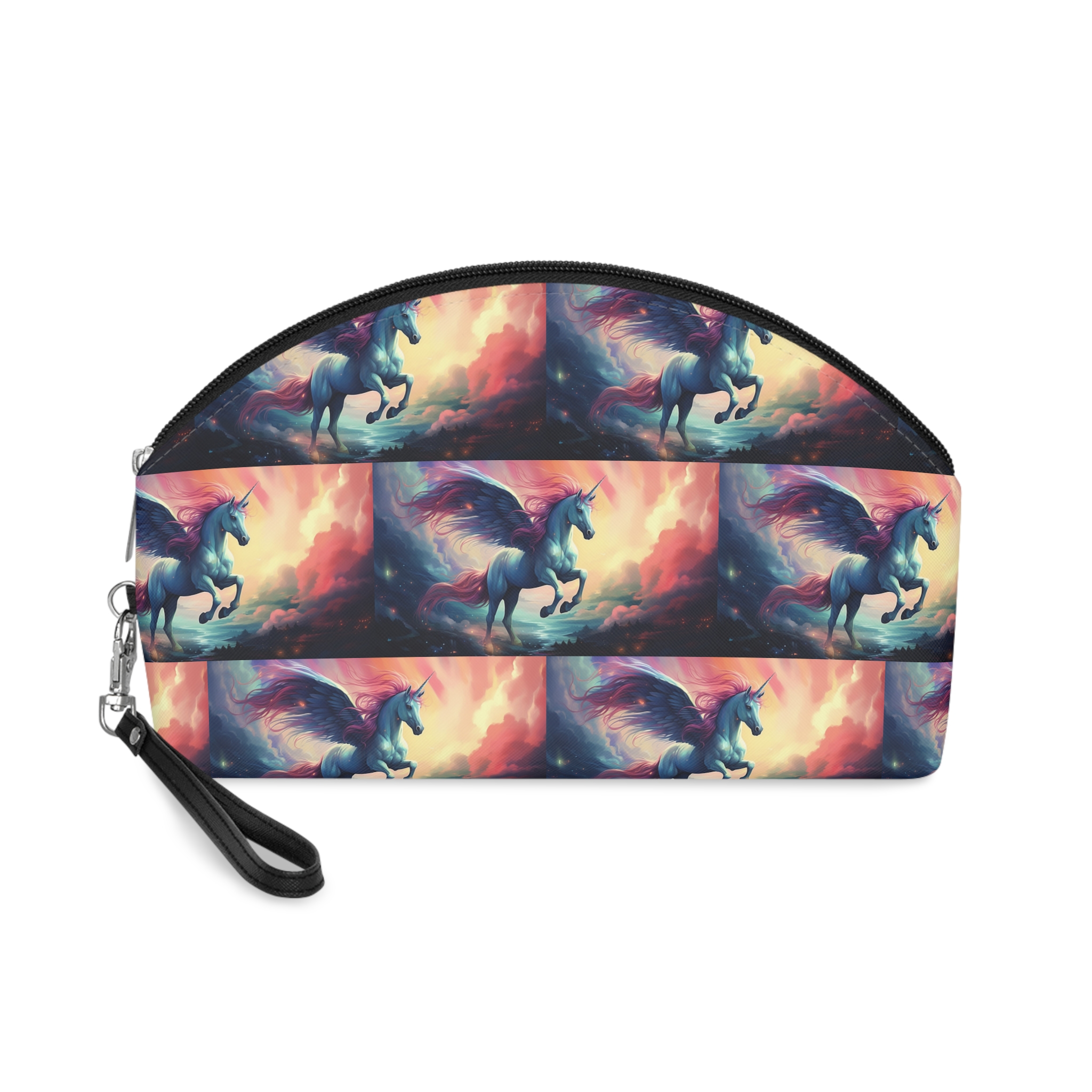 Painting Unicorn With Wings Flying Lake Generative Ai Makeup Bag