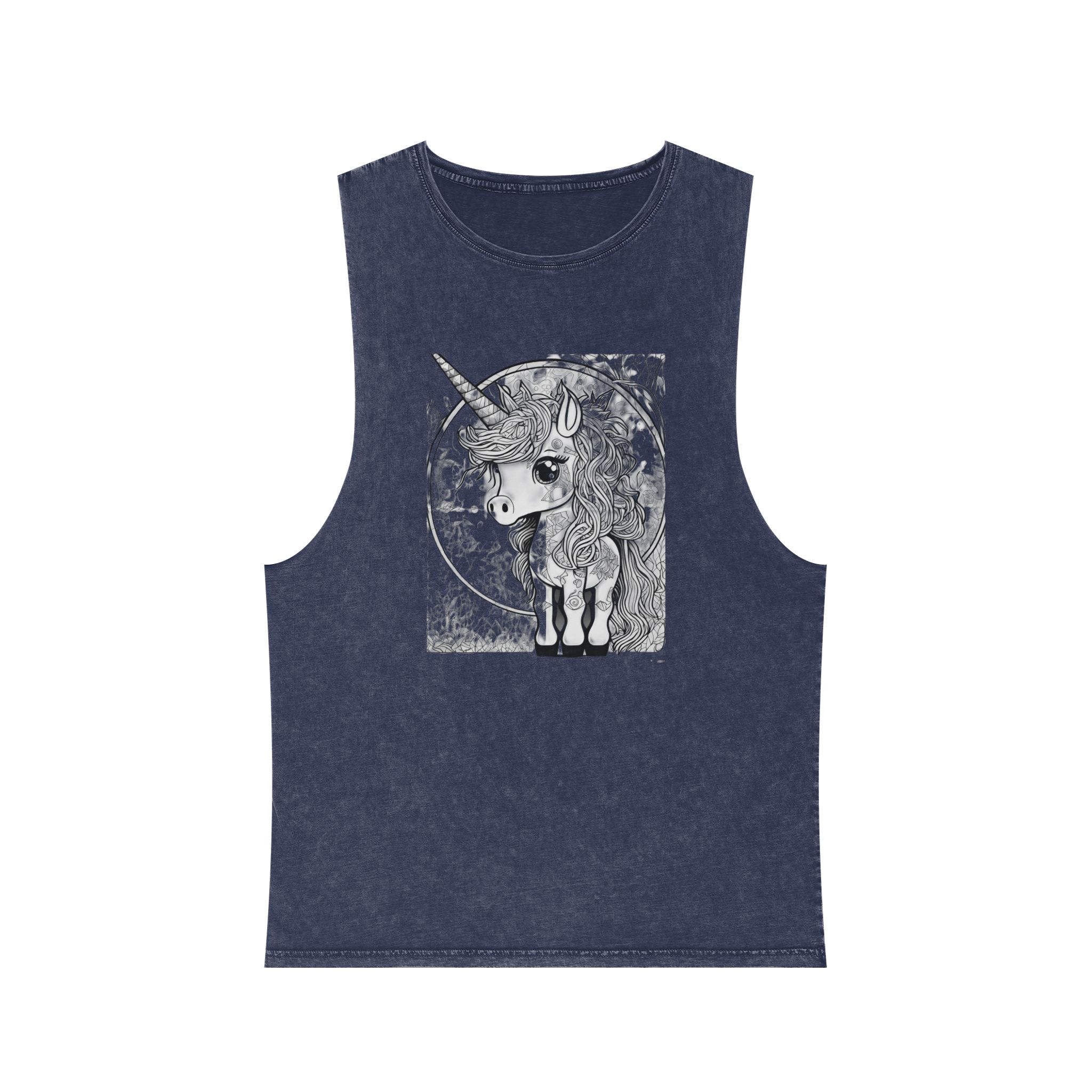Children S Unicorn Fantasy Art Unisex Stonewash Tank Top - Image 13