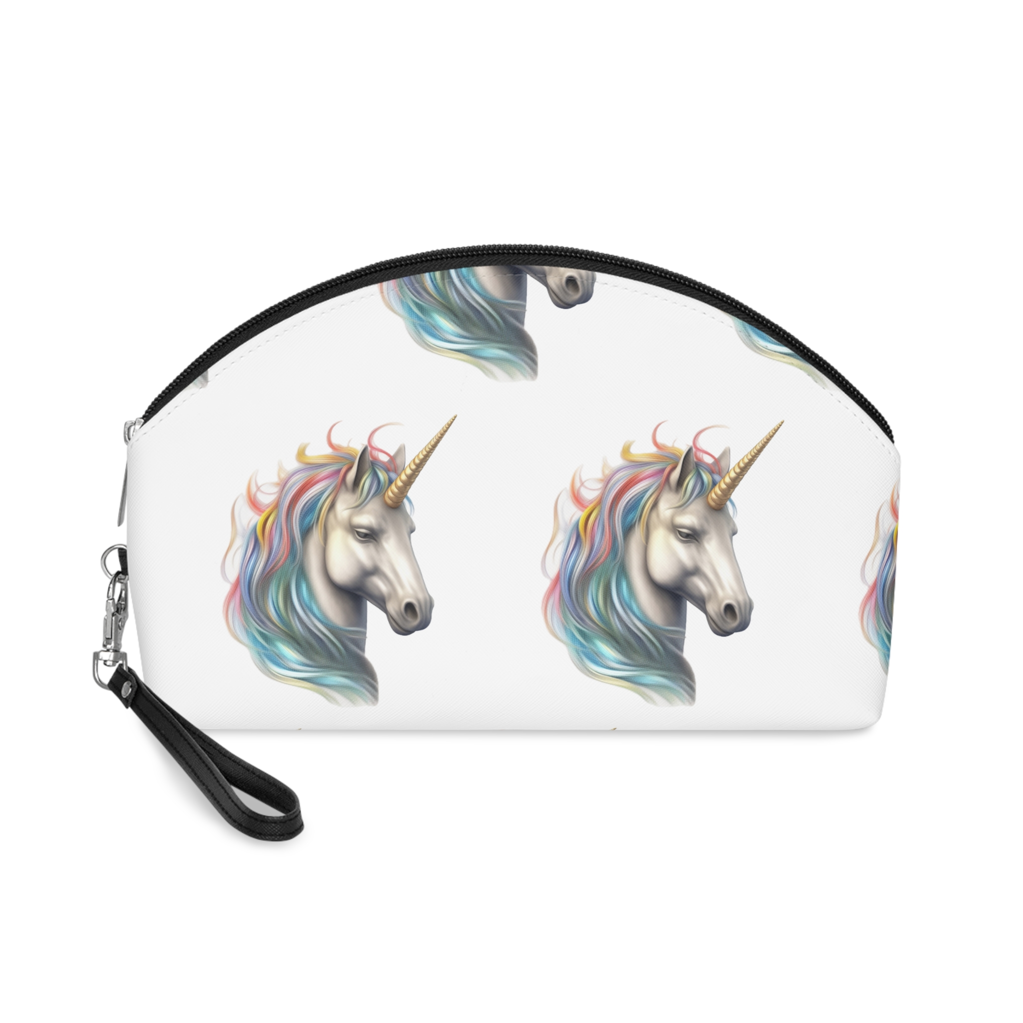 There Is Drawing Unicorn With Colorful Mane Generative Ai Makeup Bag