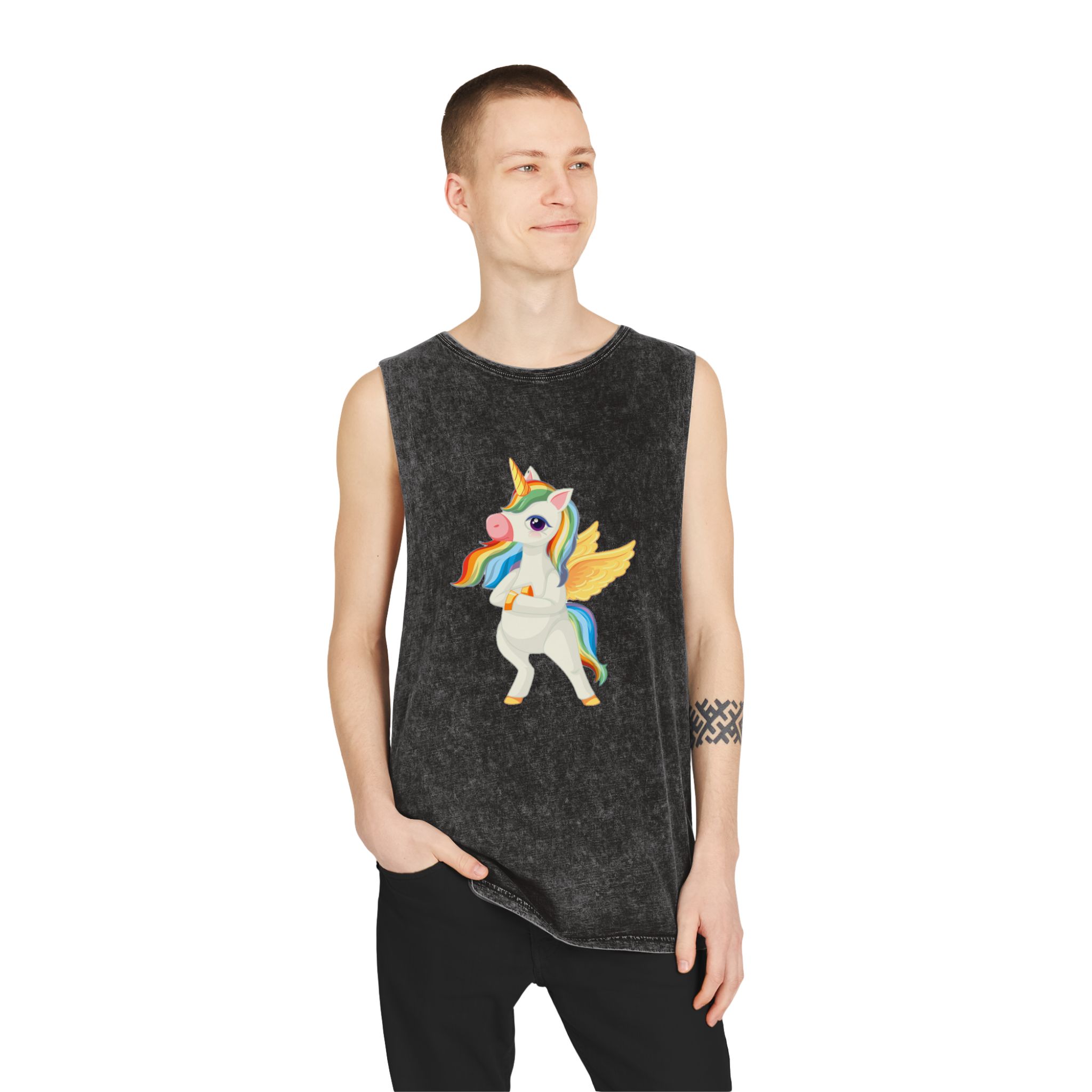 Unicorn V427 Unisex Stonewash Tank Top - Image 3