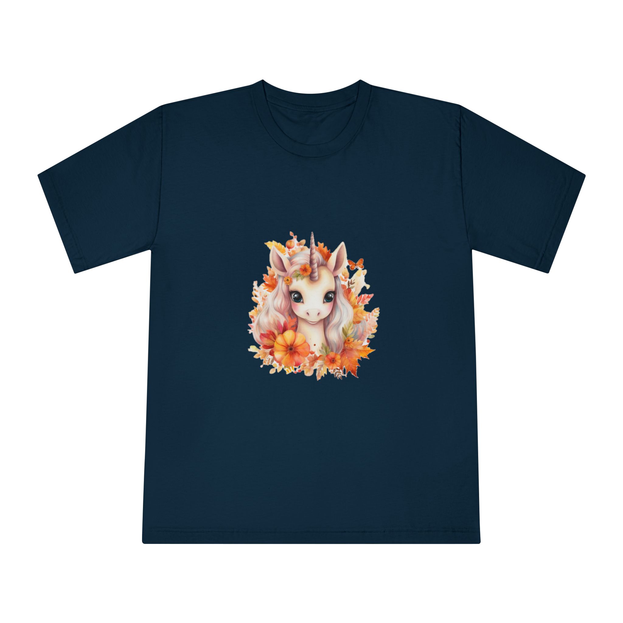 There Is Unicorn With Long Mane Flowers Around It Generative Ai Unisex Classic Crewneck T Shirt - Image 17