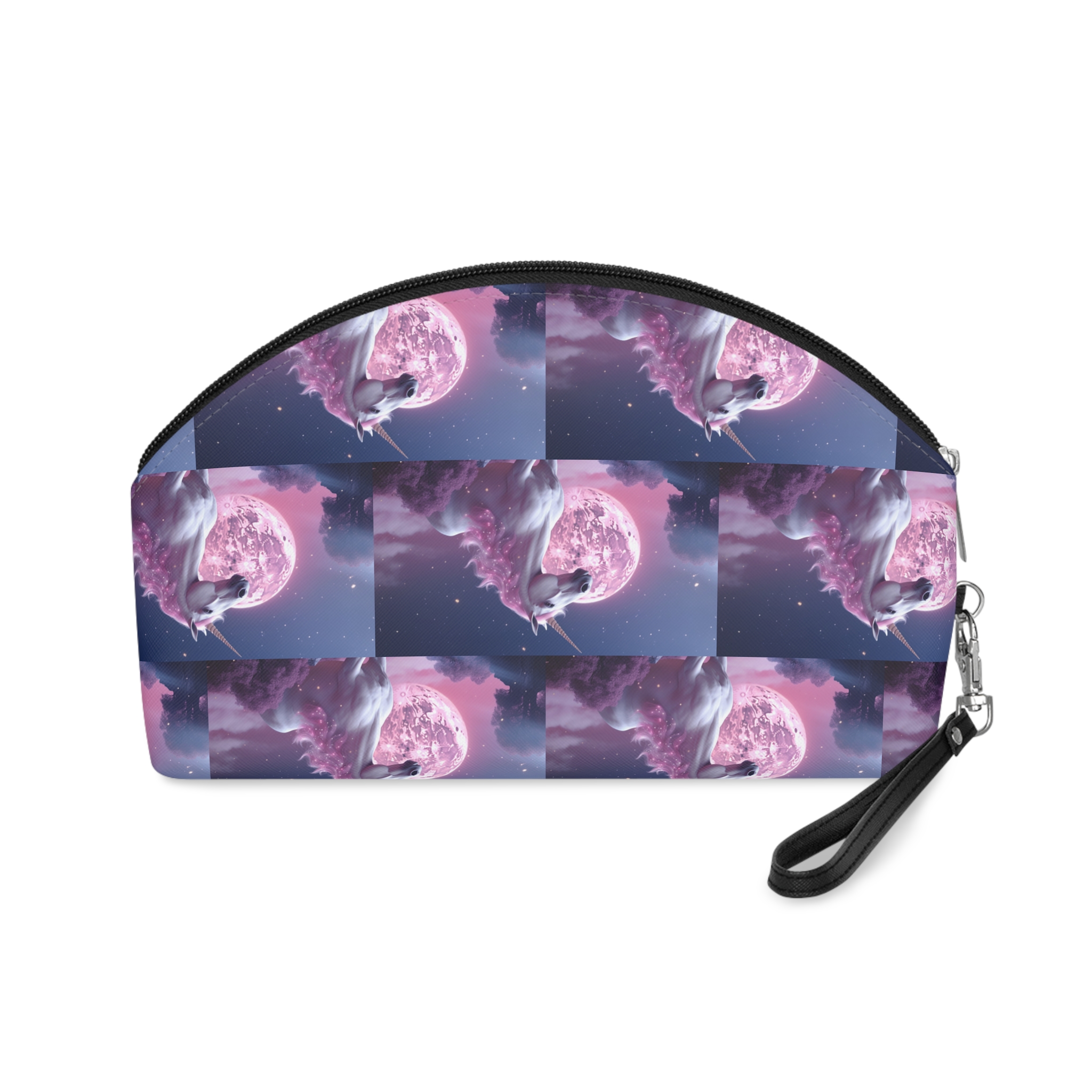 Pink Background With Unicorn Illustration Ai Generativexa Makeup Bag - Image 2