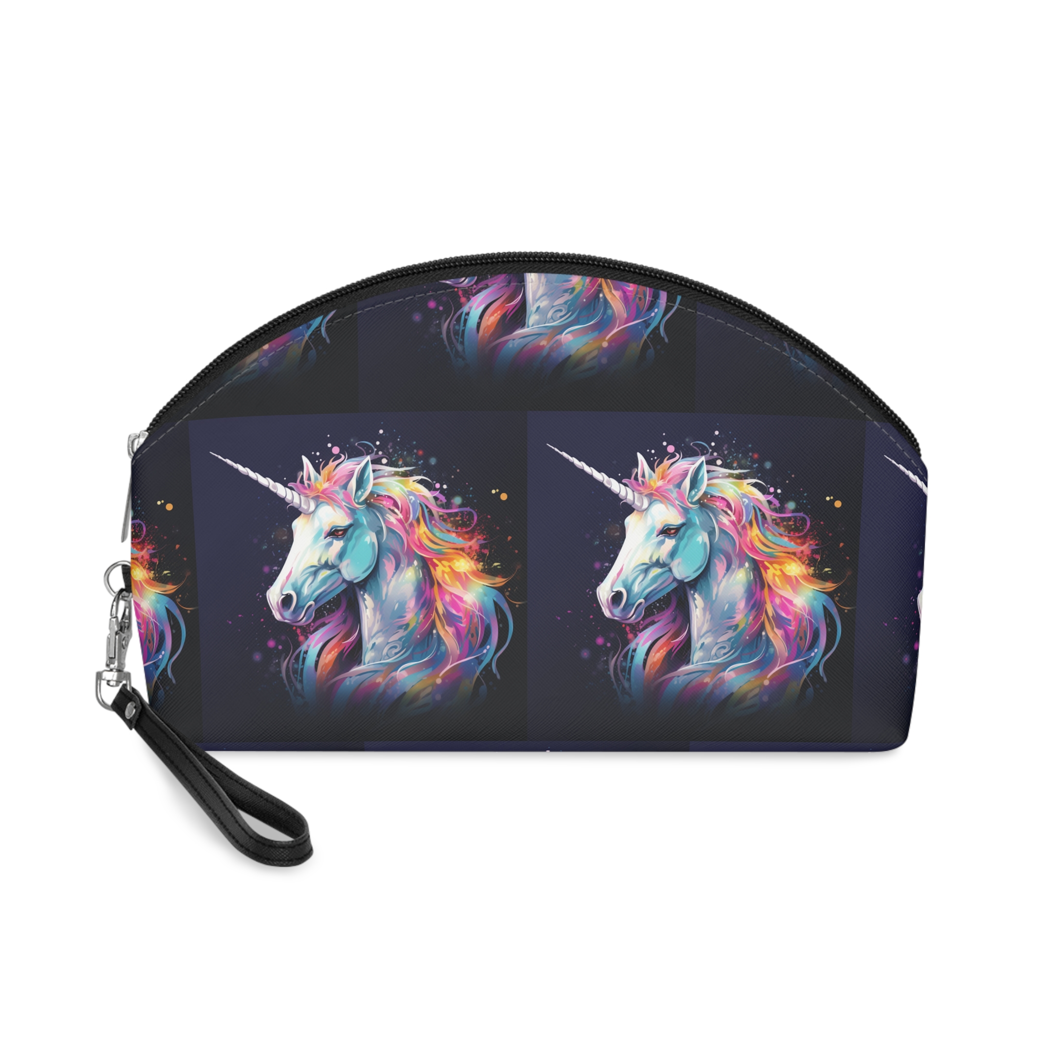Unicorn Head Colorful Art White Background Makeup Bag