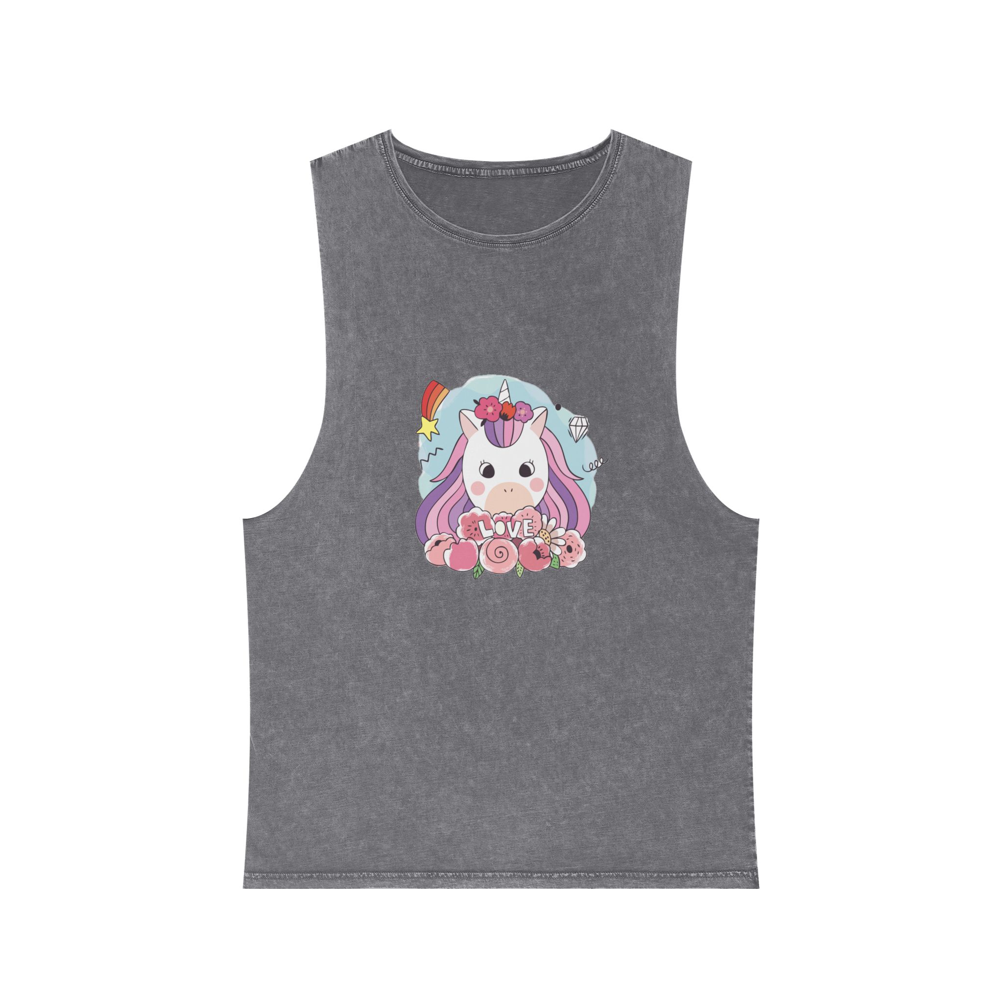 Love Unicorn Unisex Stonewash Tank Top - Image 9