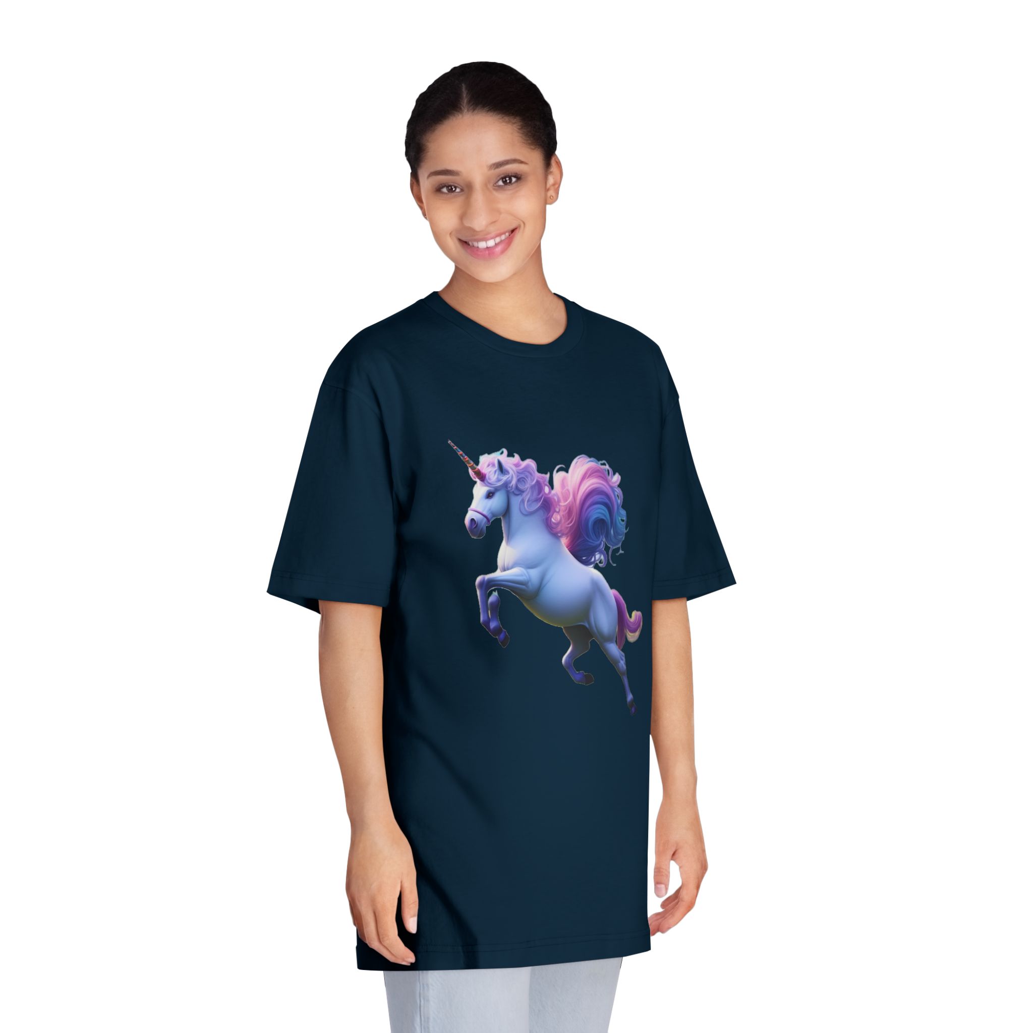 Beautiful Unicorn Running Magical Meadow Unicorn Background Images Whimsical Unicorn (26) Unisex Classic Crewneck T Shirt - Image 19