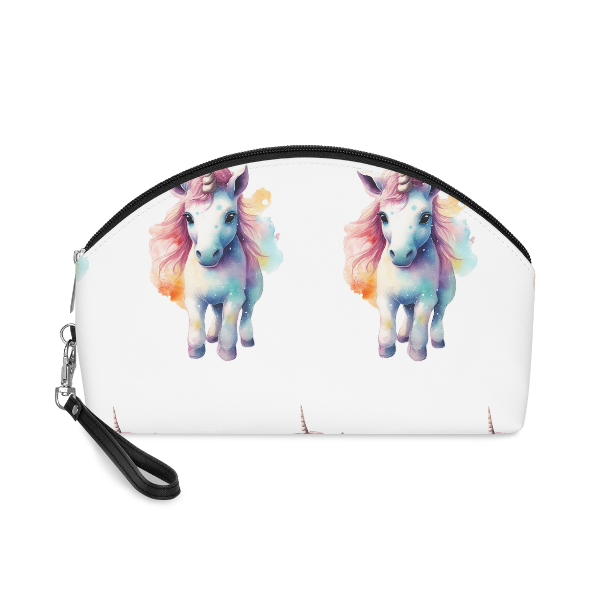 Painting Unicorn With Pink Mane Blue Mane Generative Ai Makeup Bag
