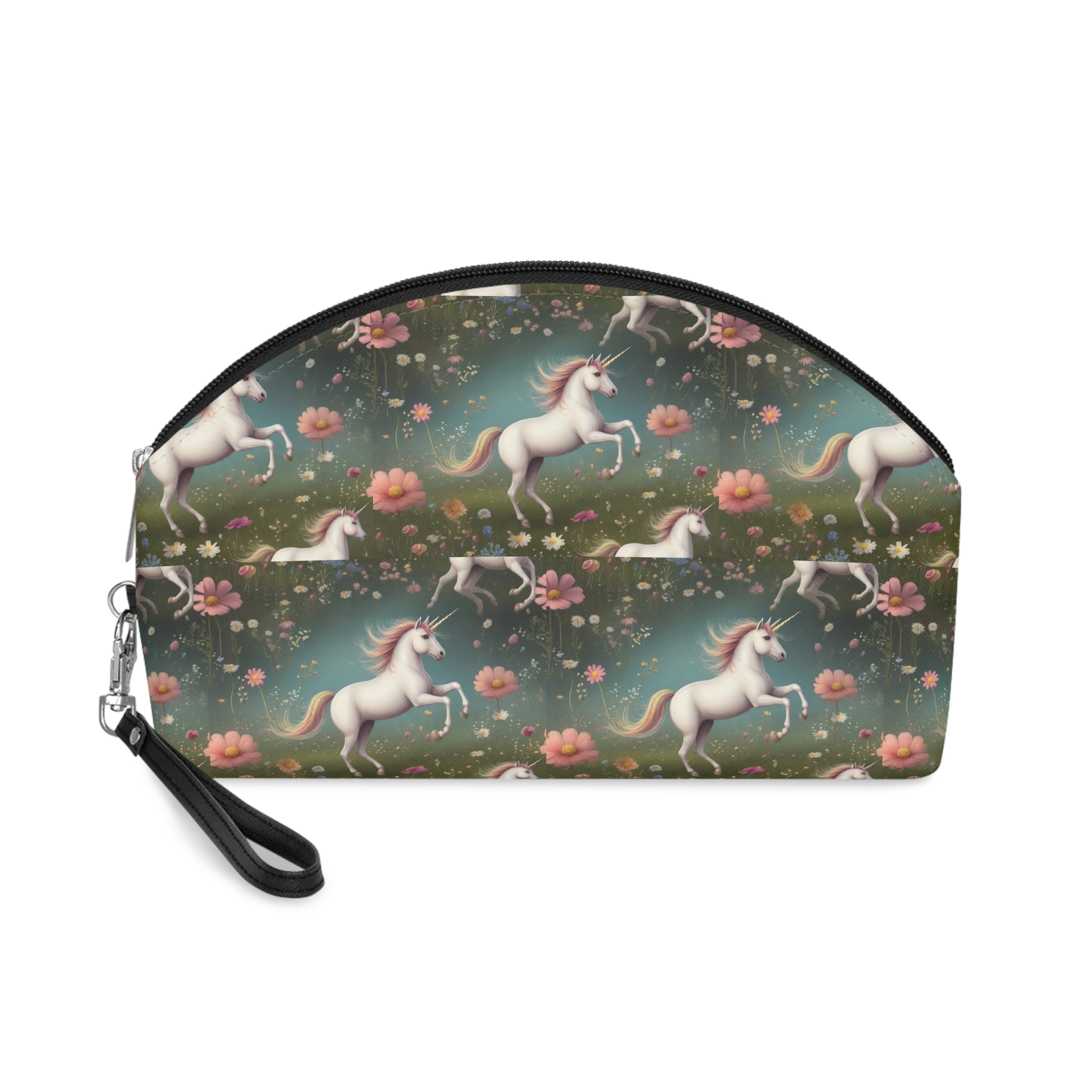 Beautiful Unicorn Running Magical Meadow Unicorn Background Images Whimsical Unicorn (13) Makeup Bag