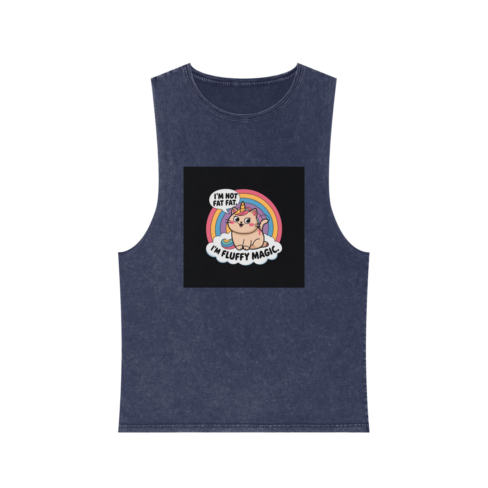 I'm Not Fat Unisex Stonewash Tank Top - Image 13