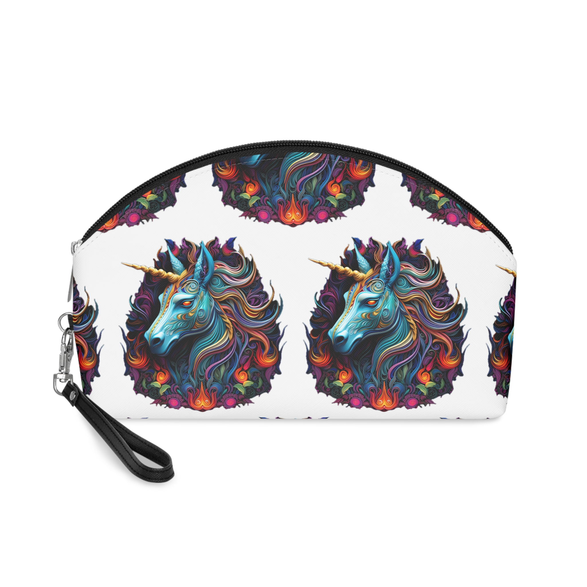 Unicorn With Rainbow It Is Middle Circle Makeup Bag