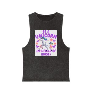 Be Unicorn Unisex Stonewash Tank Top