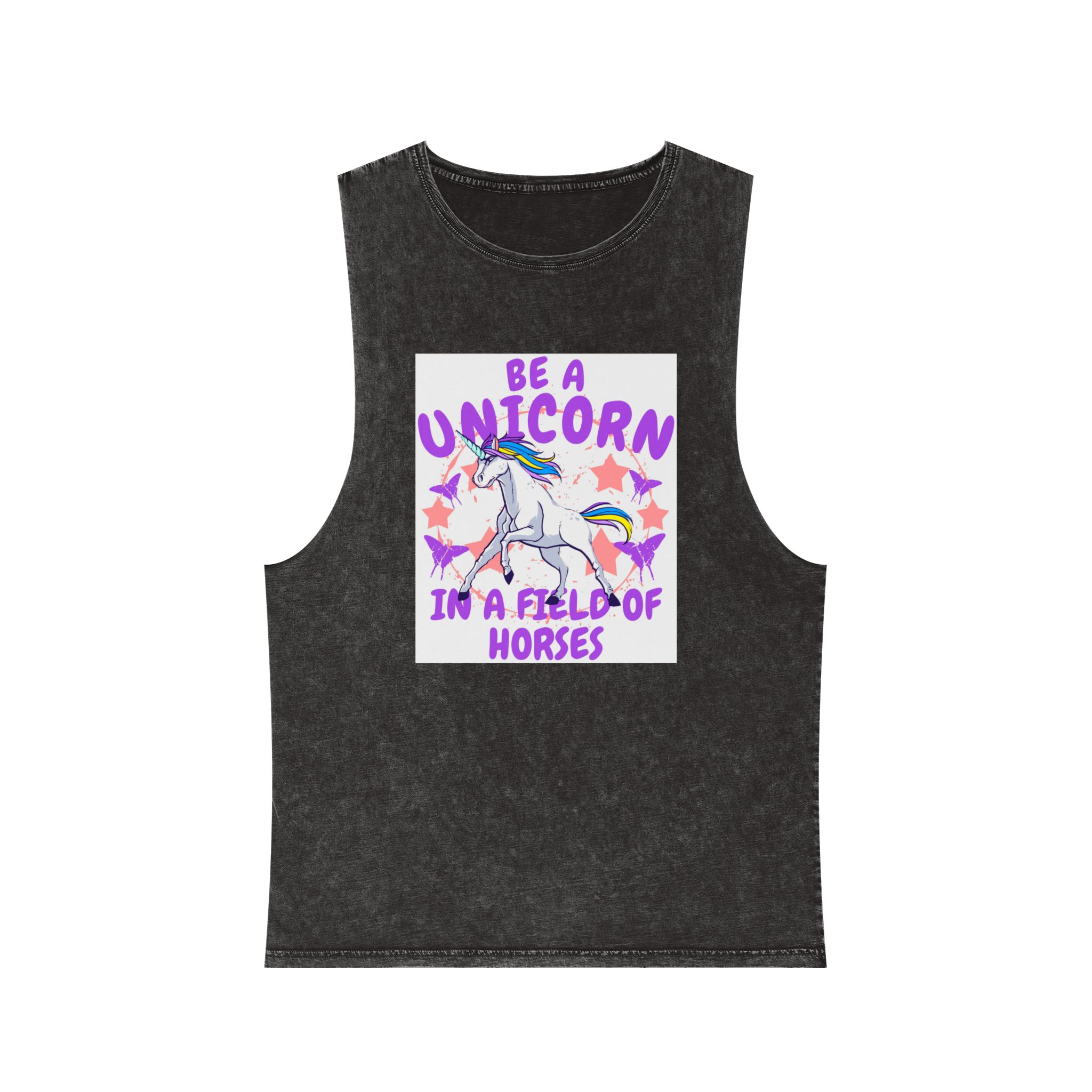 Be Unicorn Unisex Stonewash Tank Top