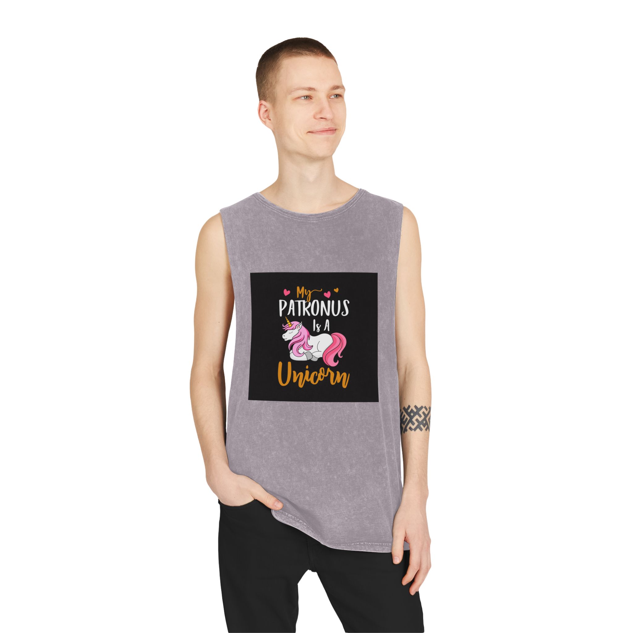 Unicorn 18 Unisex Stonewash Tank Top - Image 19