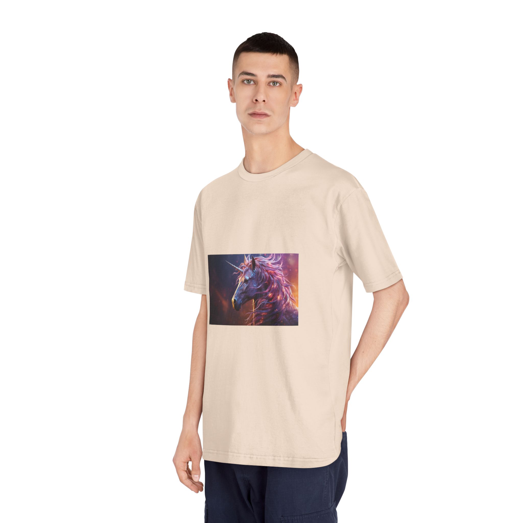 Pink 3d Mythical Unicorn With Lights Mane (1) Unisex Classic Crewneck T Shirt - Image 12