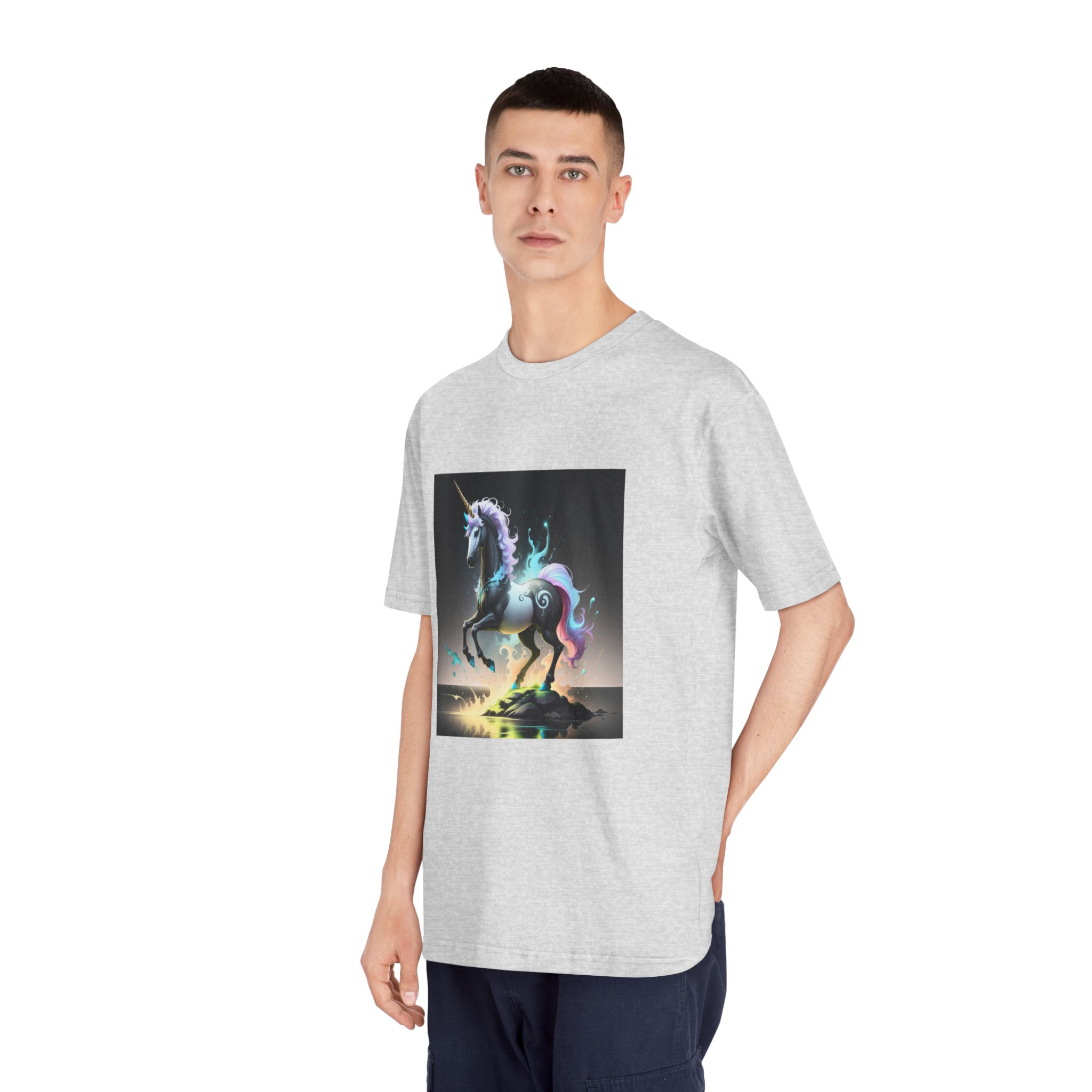 Black Unicorn With Fluorescent Liquids Unisex Classic Crewneck T Shirt - Image 16
