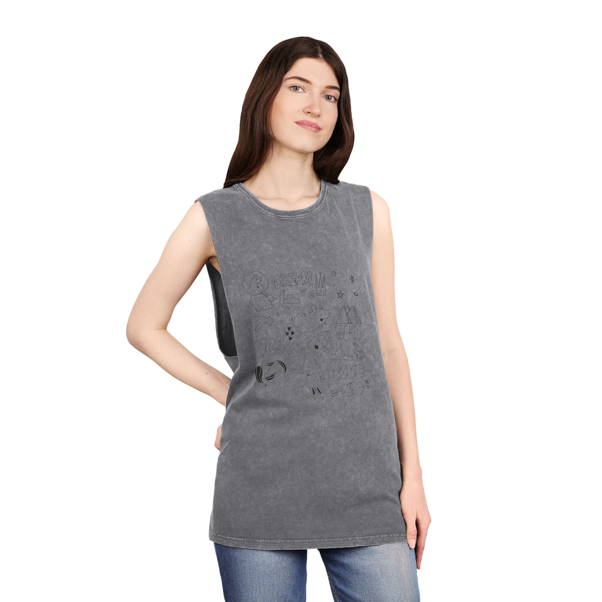 Unicorn V146 Unisex Stonewash Tank Top - Image 12
