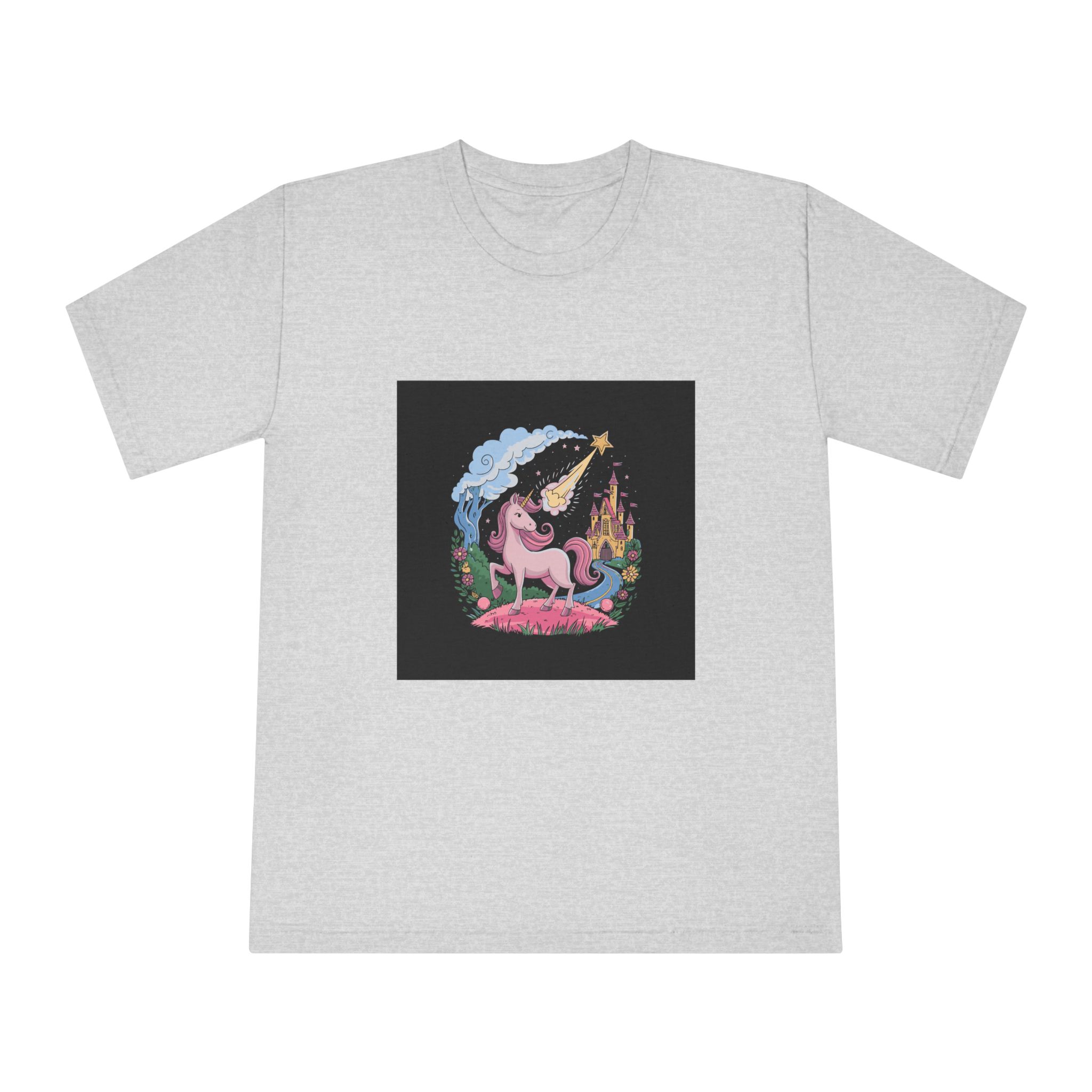 Unicorn With Star Its Head Is Drawn By Unicorn Unisex Classic Crewneck T Shirt - Image 13