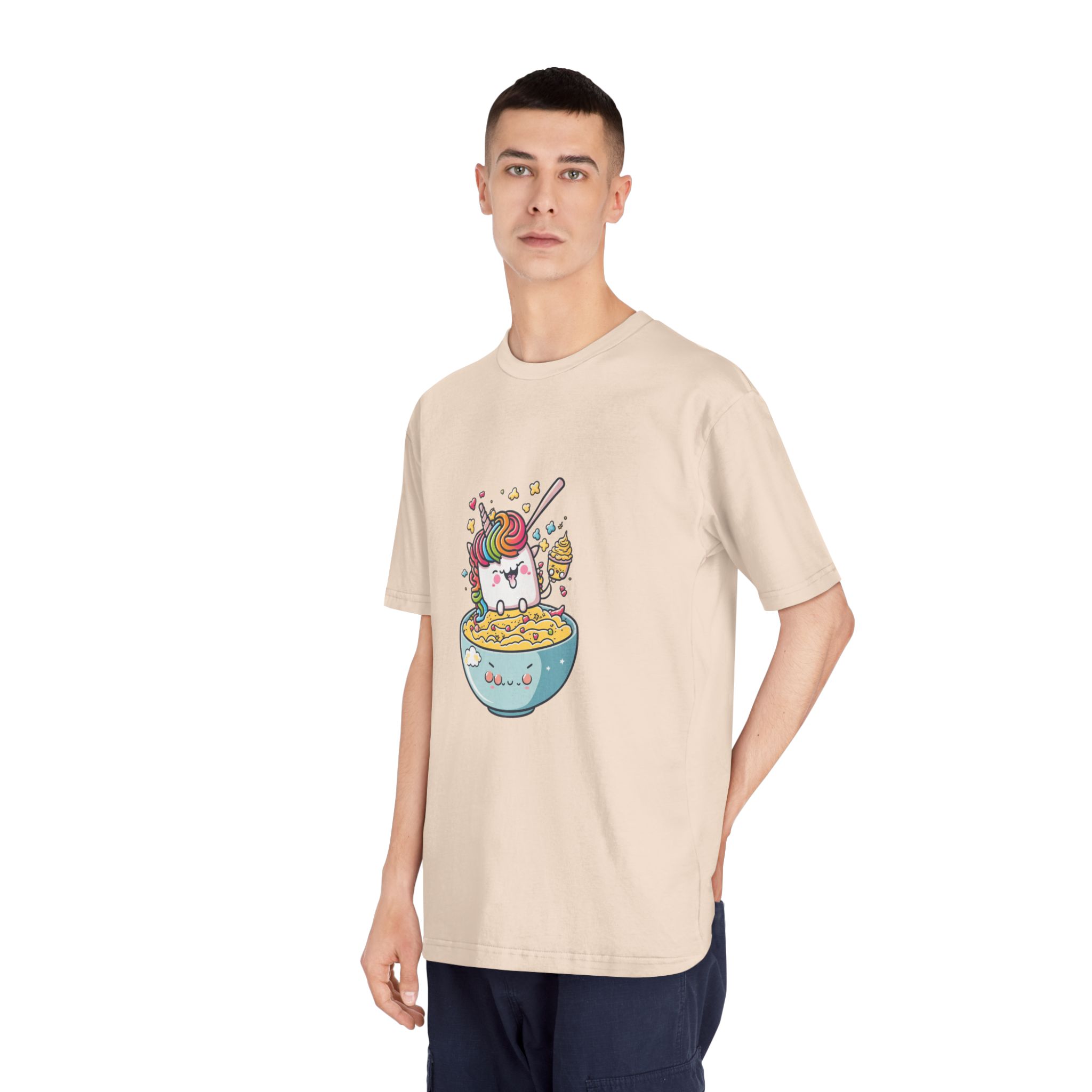 Cute Kawaii Unicorn Graphic Eating Ramen Unisex Classic Crewneck T Shirt - Image 12