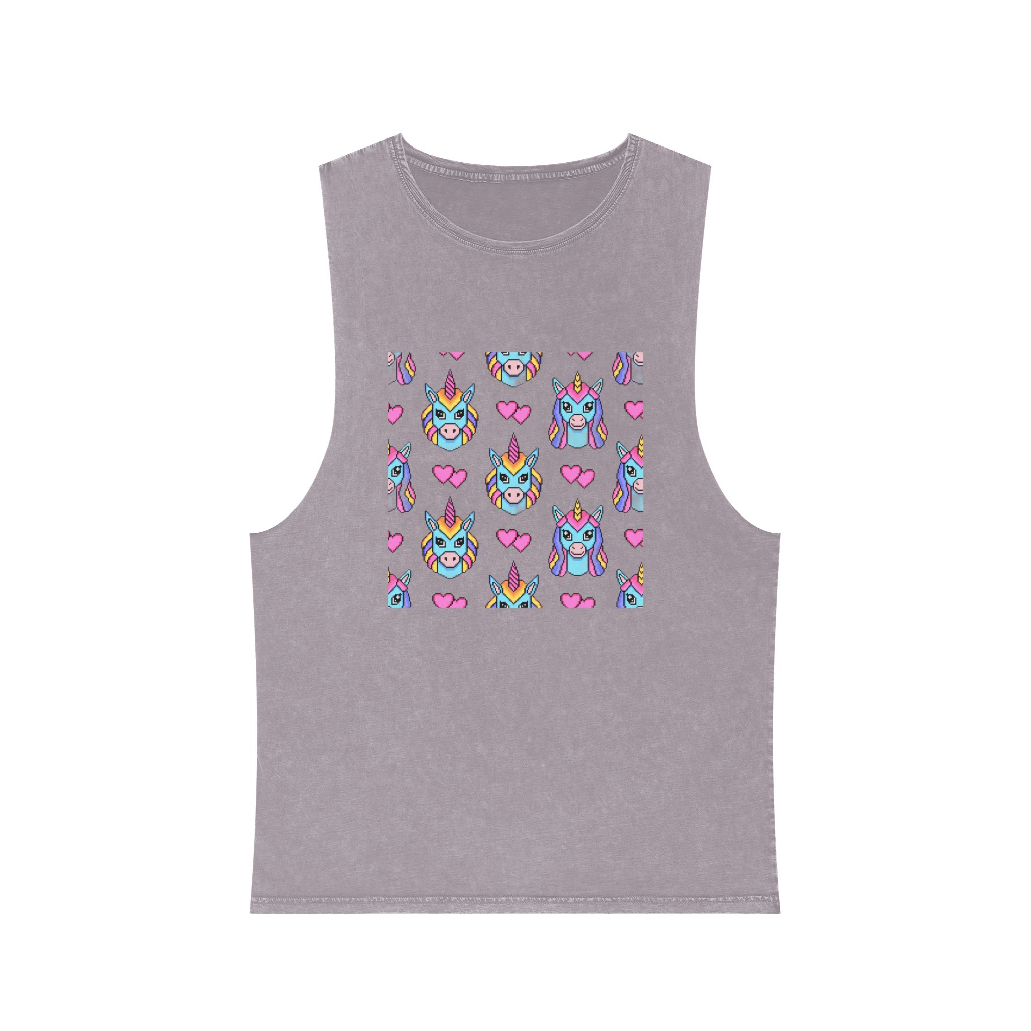 Unicorn Pattern Unisex Stonewash Tank Top - Image 17
