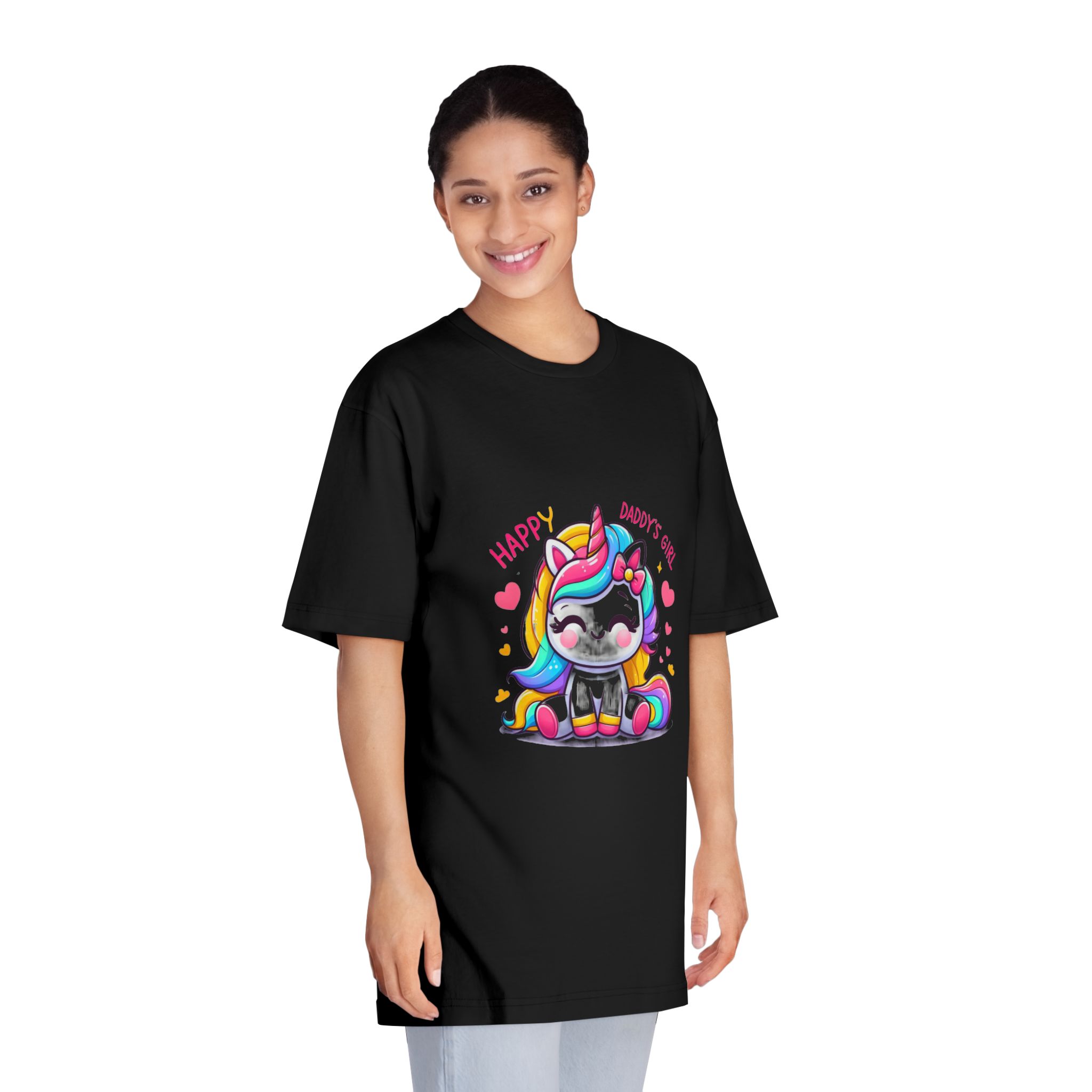 Happy Daddys Girl Unicorn Unisex Classic Crewneck T Shirt - Image 7