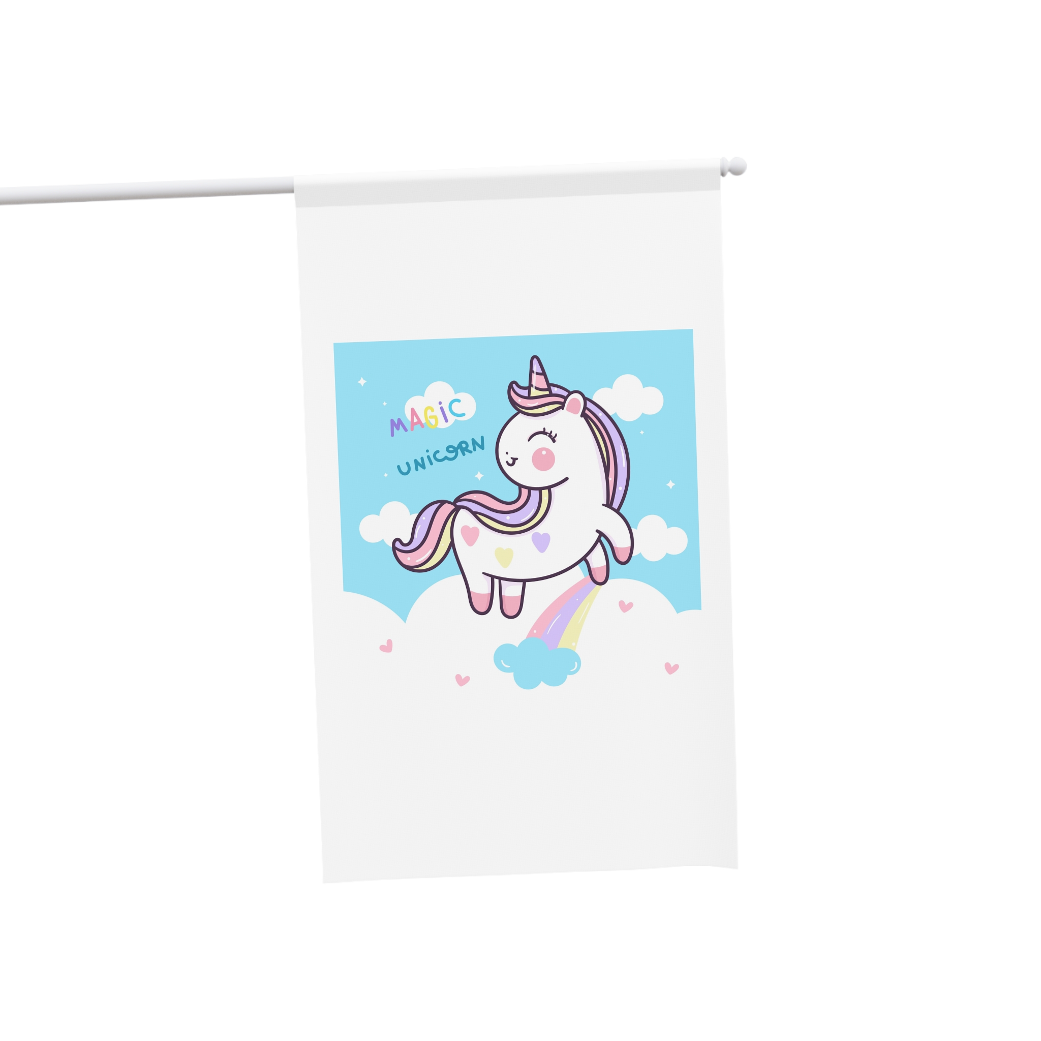 Unicorn Fly With Rainbow Kawaii Animal House Banner - Image 3