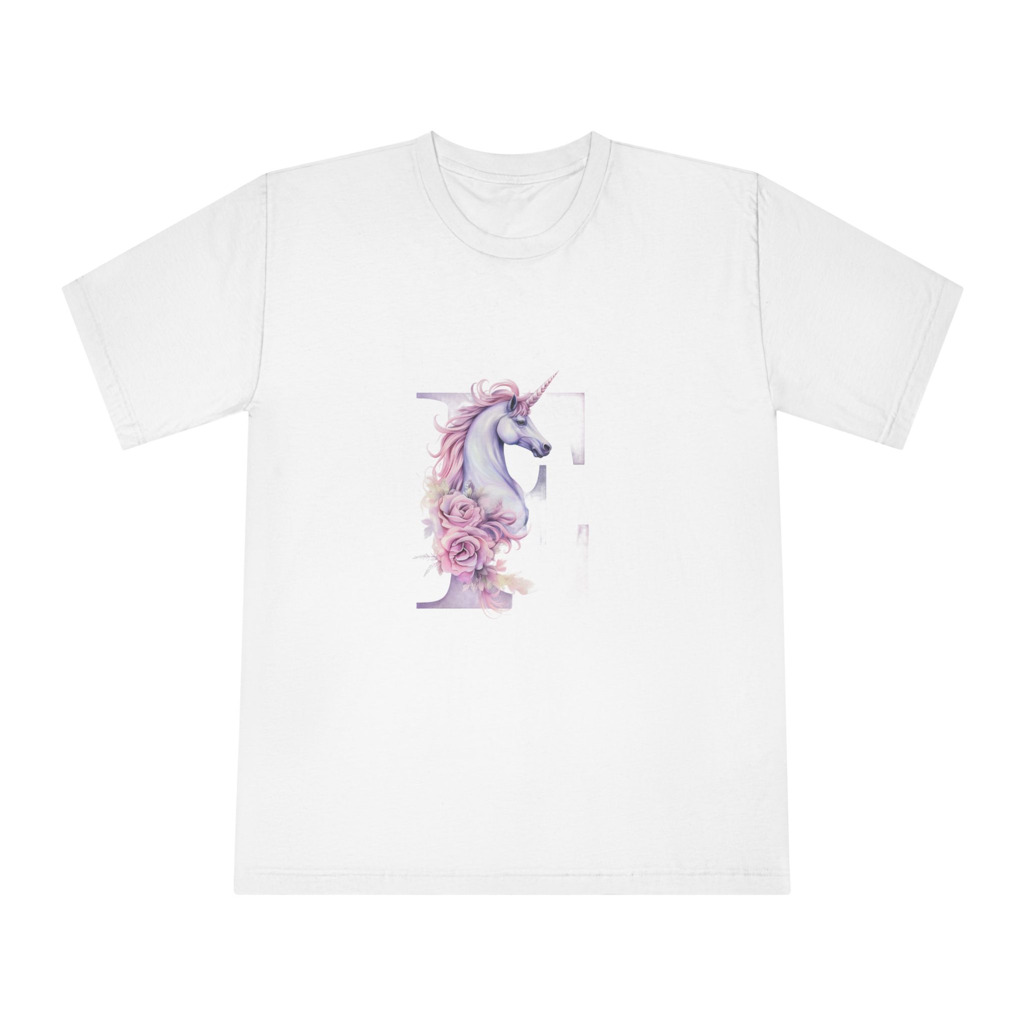 There Is Unicorn With Long Mane Flowers It Generative Ai (1) Unisex Classic Crewneck T Shirt