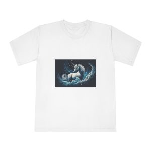 Fantastic Starry Sky With Fluffy Clouds Magical Unicorn Unisex Classic Crewneck T Shirt